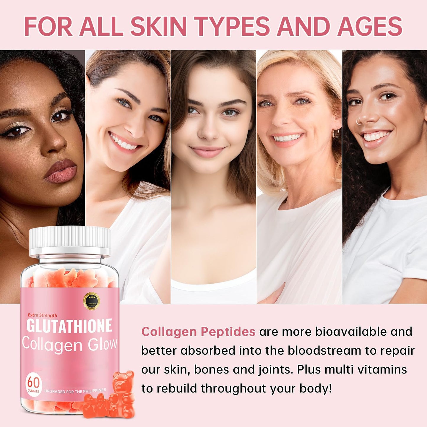 CHANGARLOAD Glutathione Collagen Glow Gummies, 2.1
