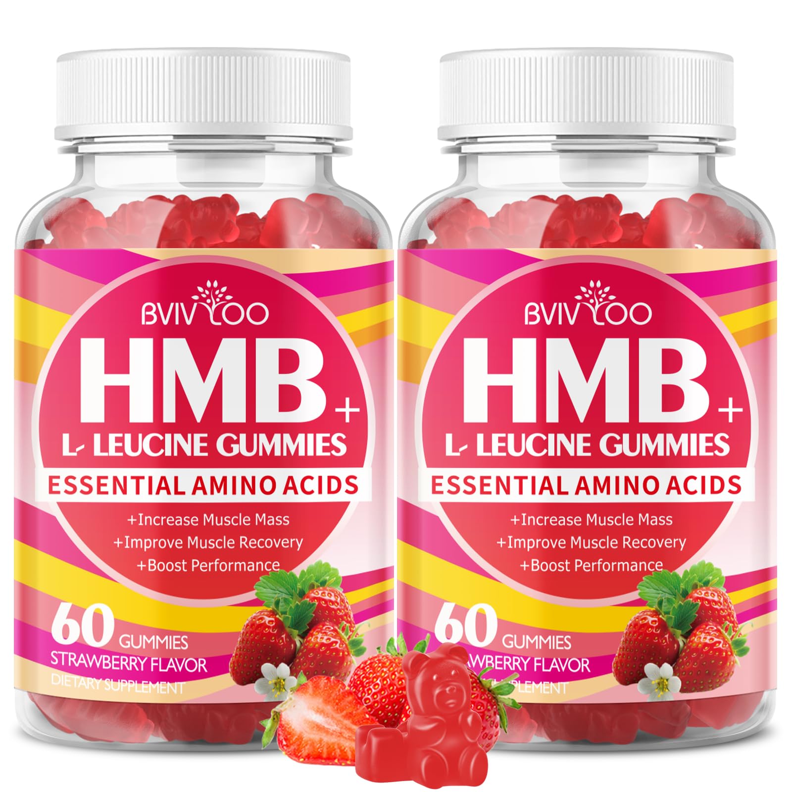 BVIVLOO HMB and L-Leucine Gummies, 2-pack, 120 Gummies
