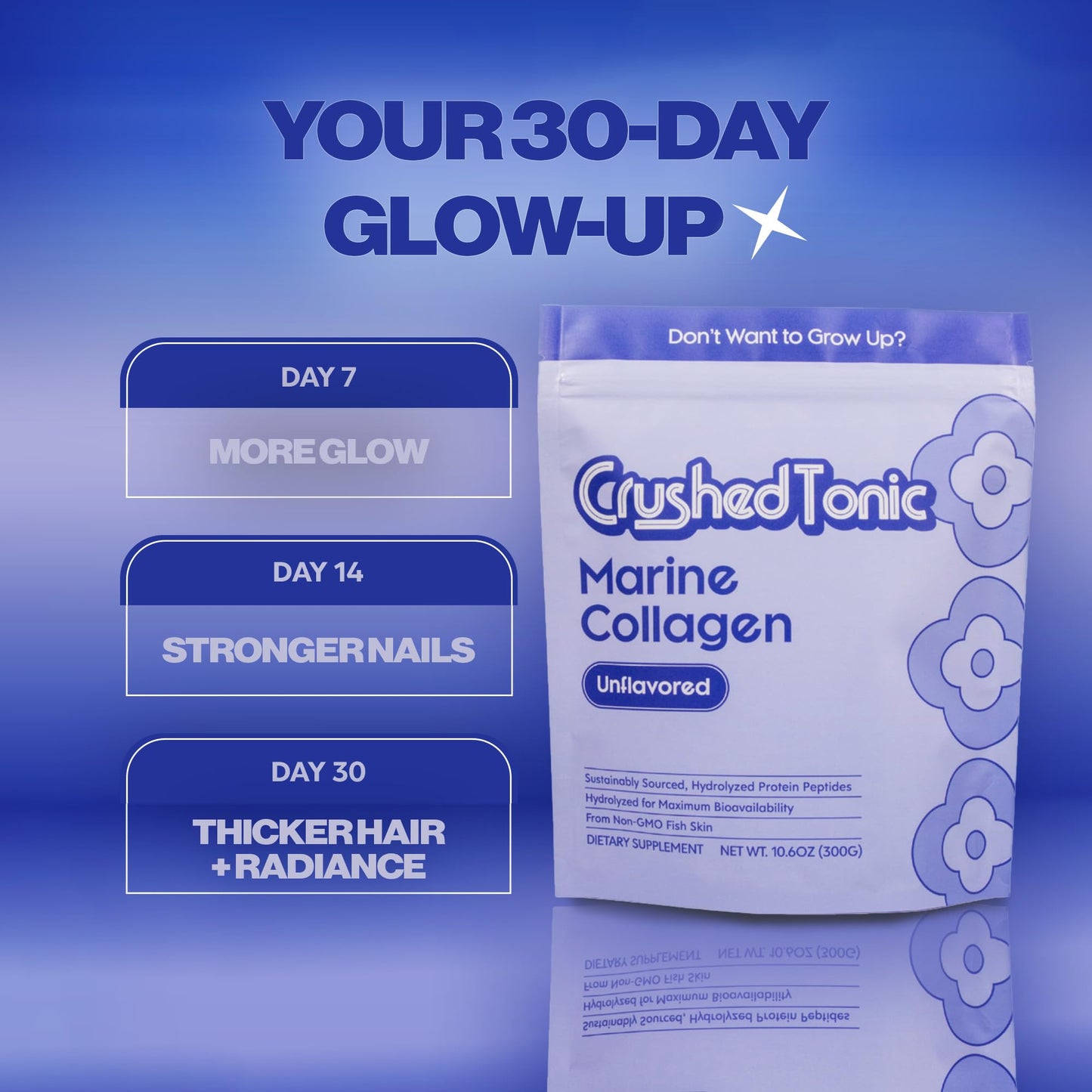 Crushed Tonic Korean Beauty Collagen Powder, 30 Servings