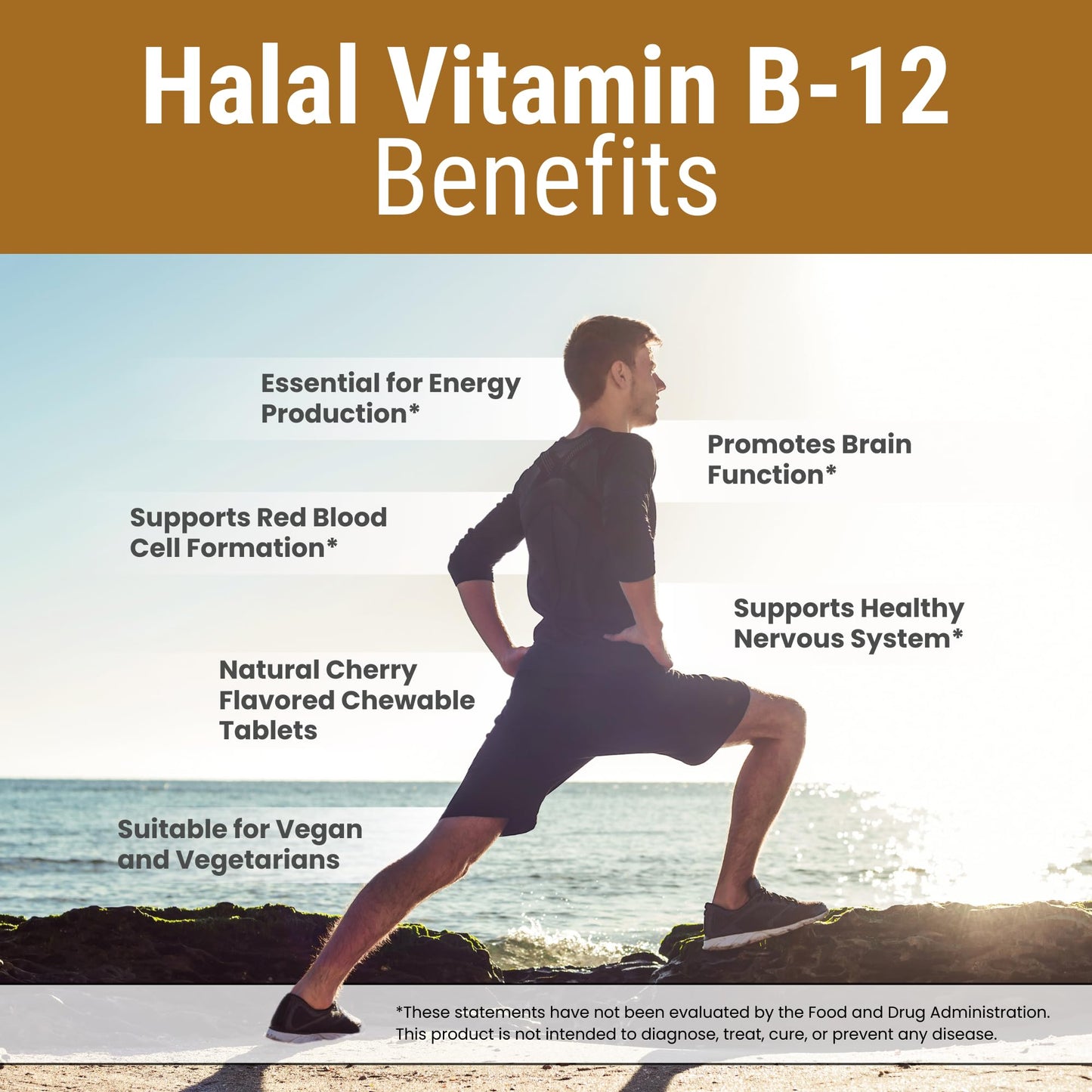 Zaytun Halal Vitamin B12 1000mcg Tablet, 120 Count