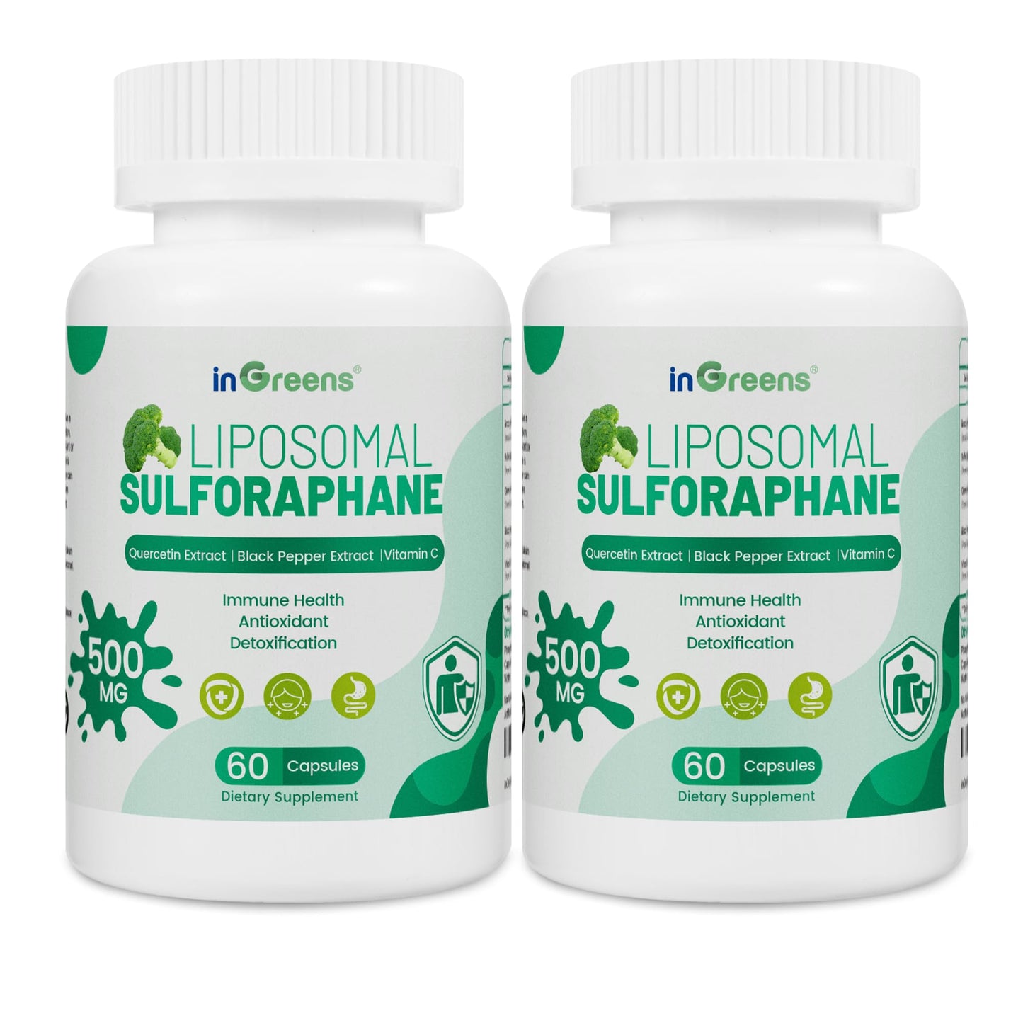inGreens Liposomal Sulforaphane 500mg Supplement Capsules 120 Count