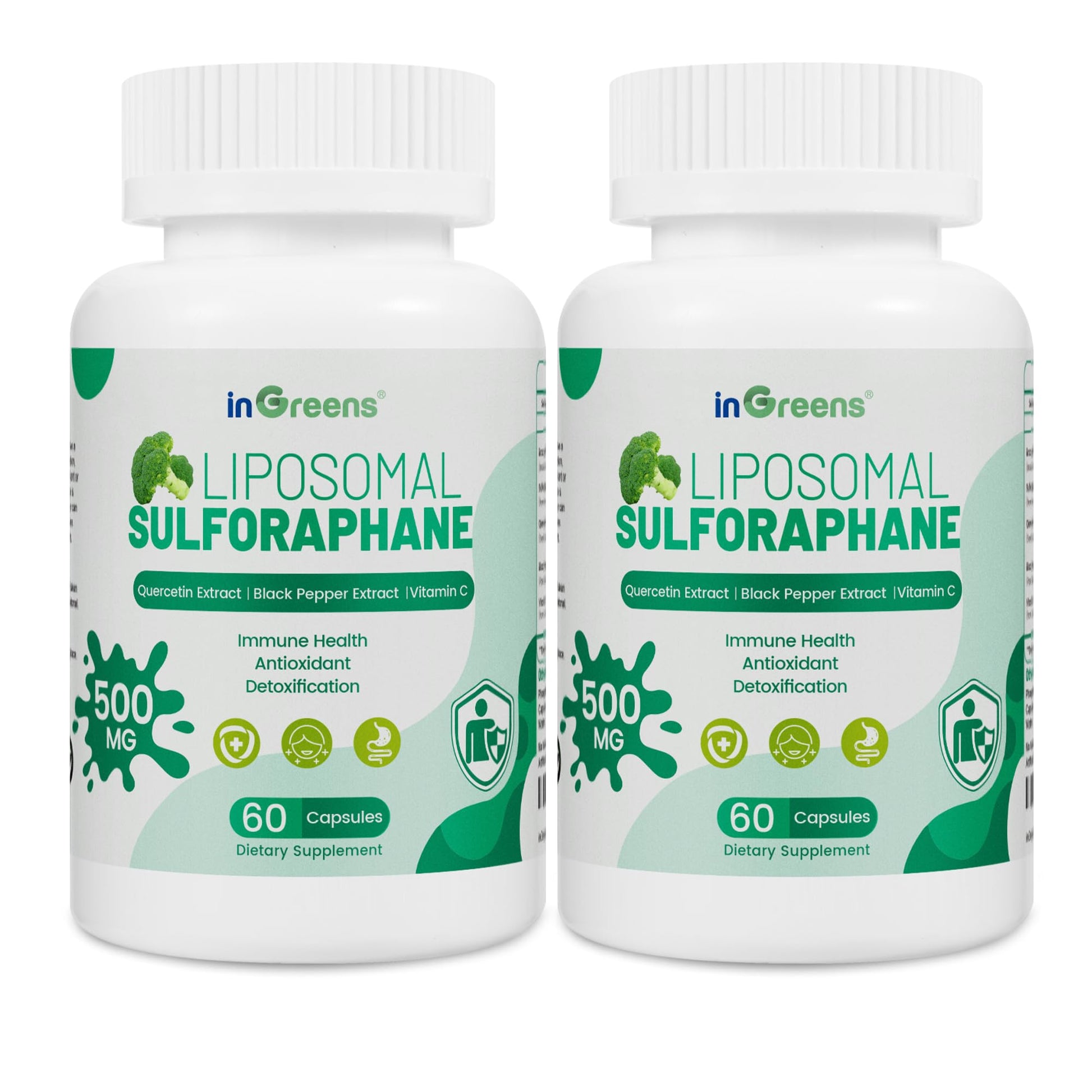 inGreens Liposomal Sulforaphane 500mg Supplement Capsules 120 Count