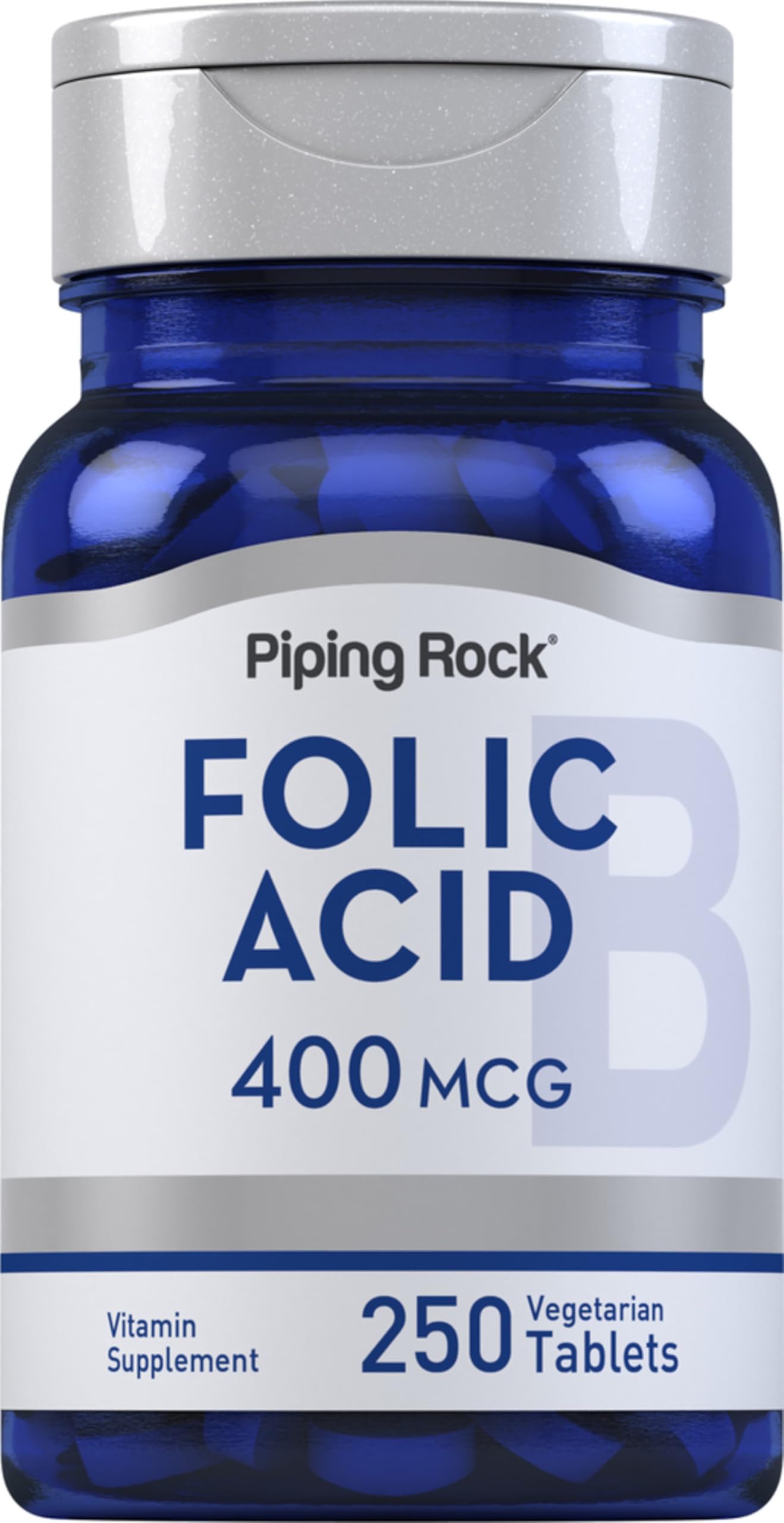 Piping Rock Folic Acid Tablets, 400mcg, 250 Count