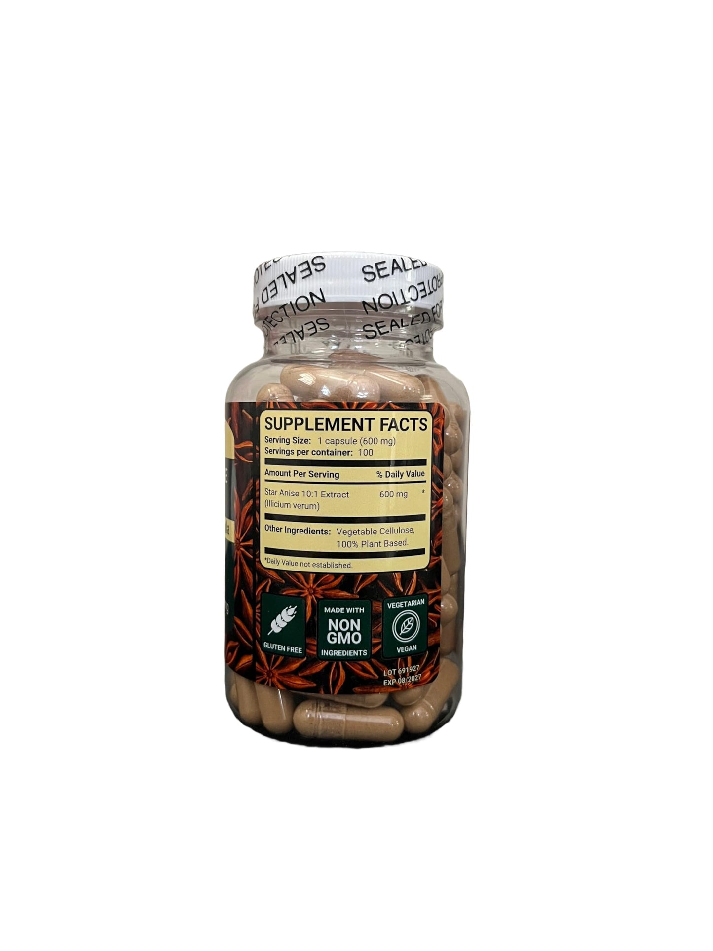 Generic MAD Naturals Premium Star Anise 10:1 Extract 600mg per Capsule, 100 Capsules