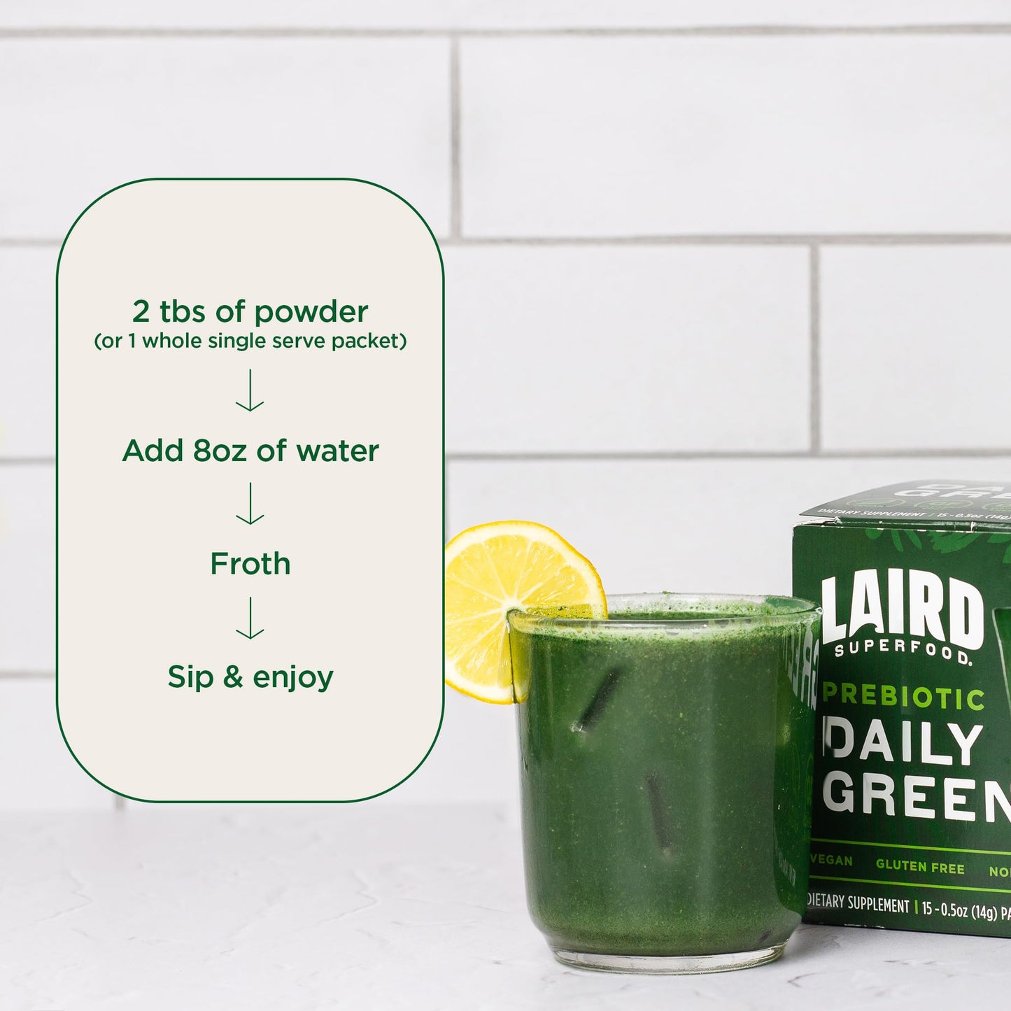 Laird Superfood Prebiotic Daily Greens Powder, 14.8 oz