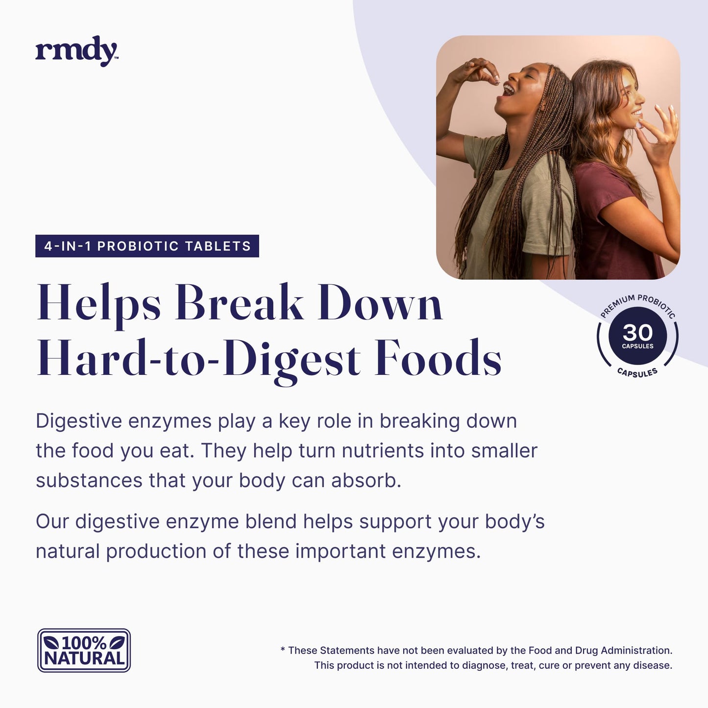 rmdy Constipation, Bloating, & Gas Relief | Relief from Diarrhea, & IBS | Probiotic for Digestive Health & Gut, 30 Capsules