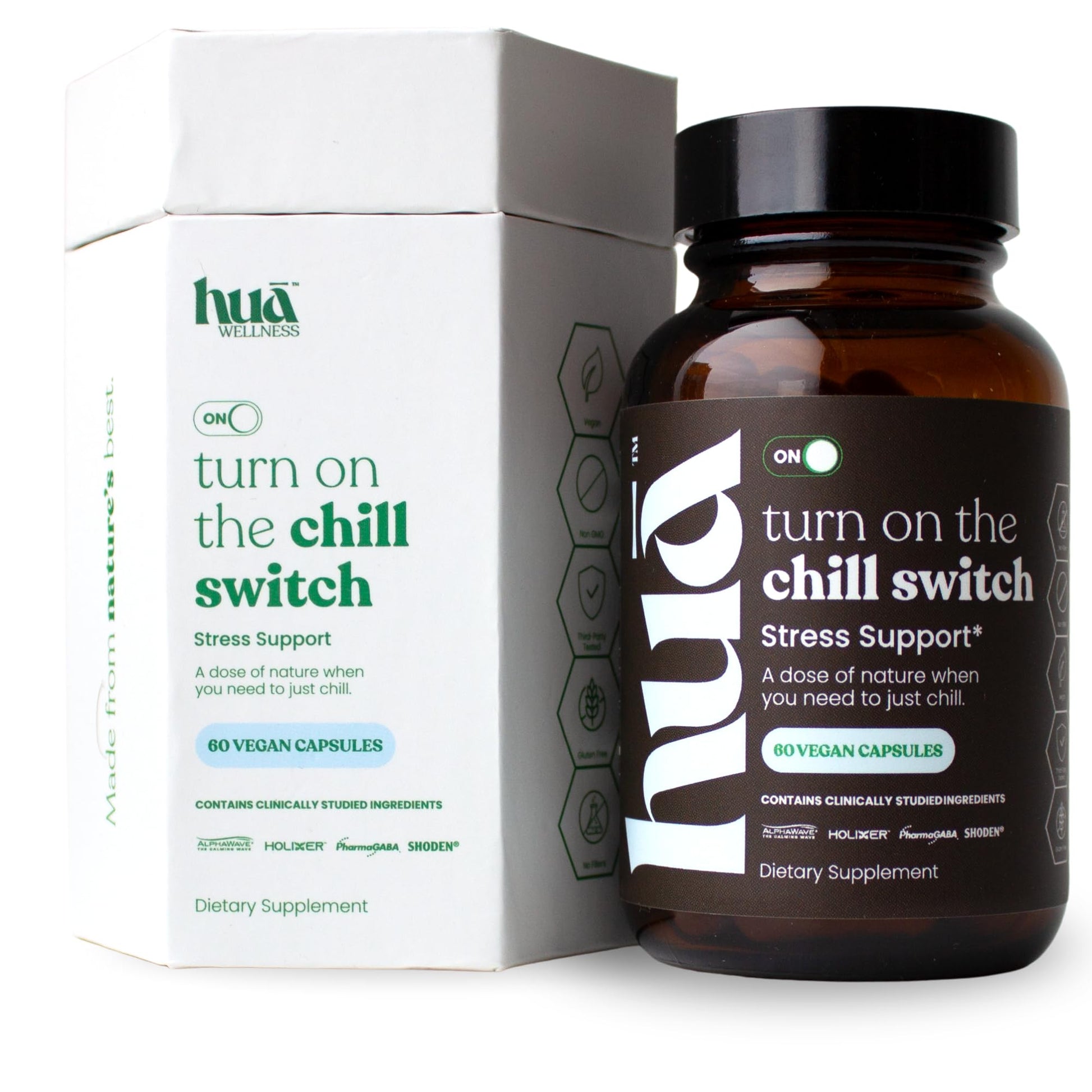 HUA Wellness Stress Support Adaptogens Capsules, 60 Capsules