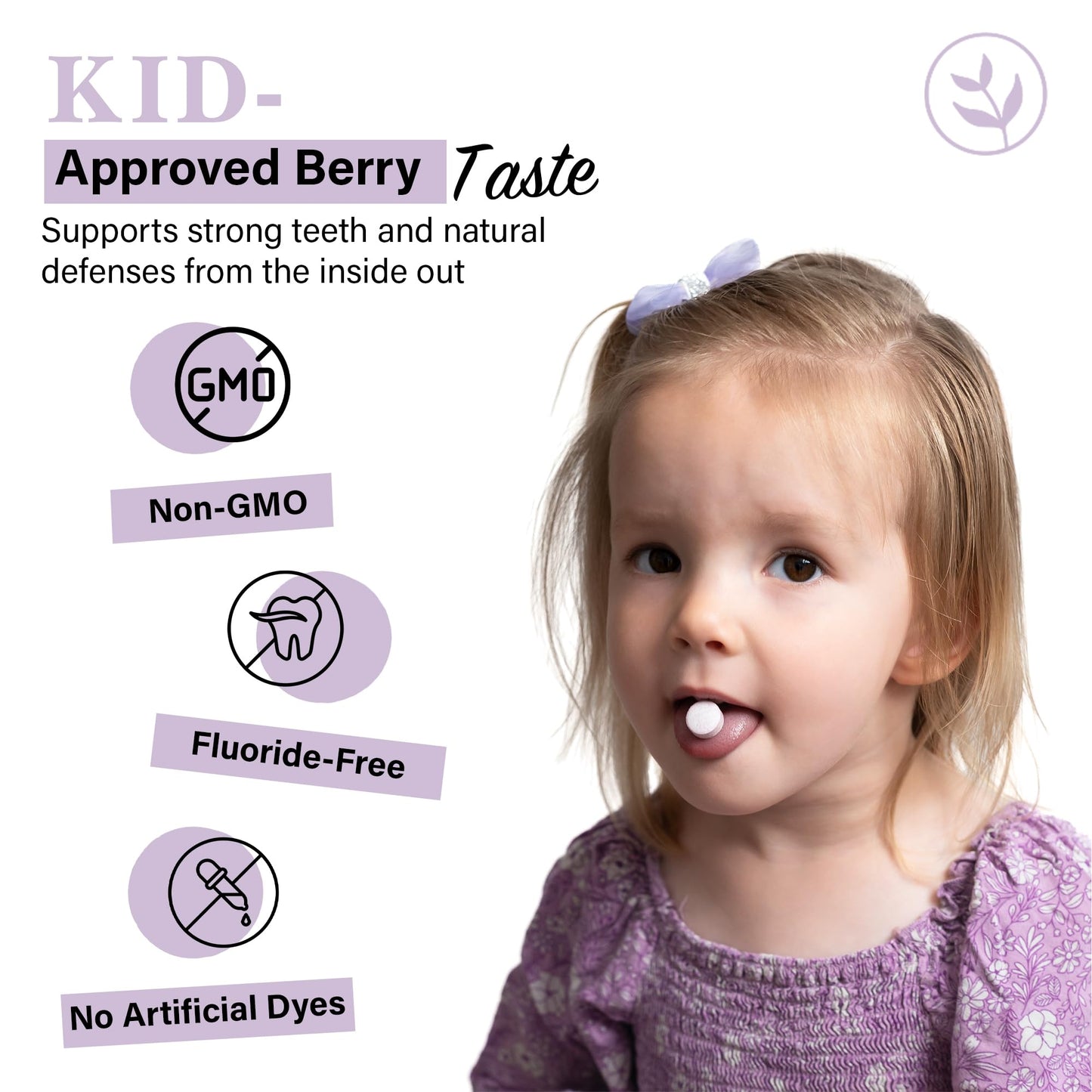 Living Well with Dr. Michelle Kids Calcium and Tooth Support Chewable Berry with D3 + K2, 120 Count