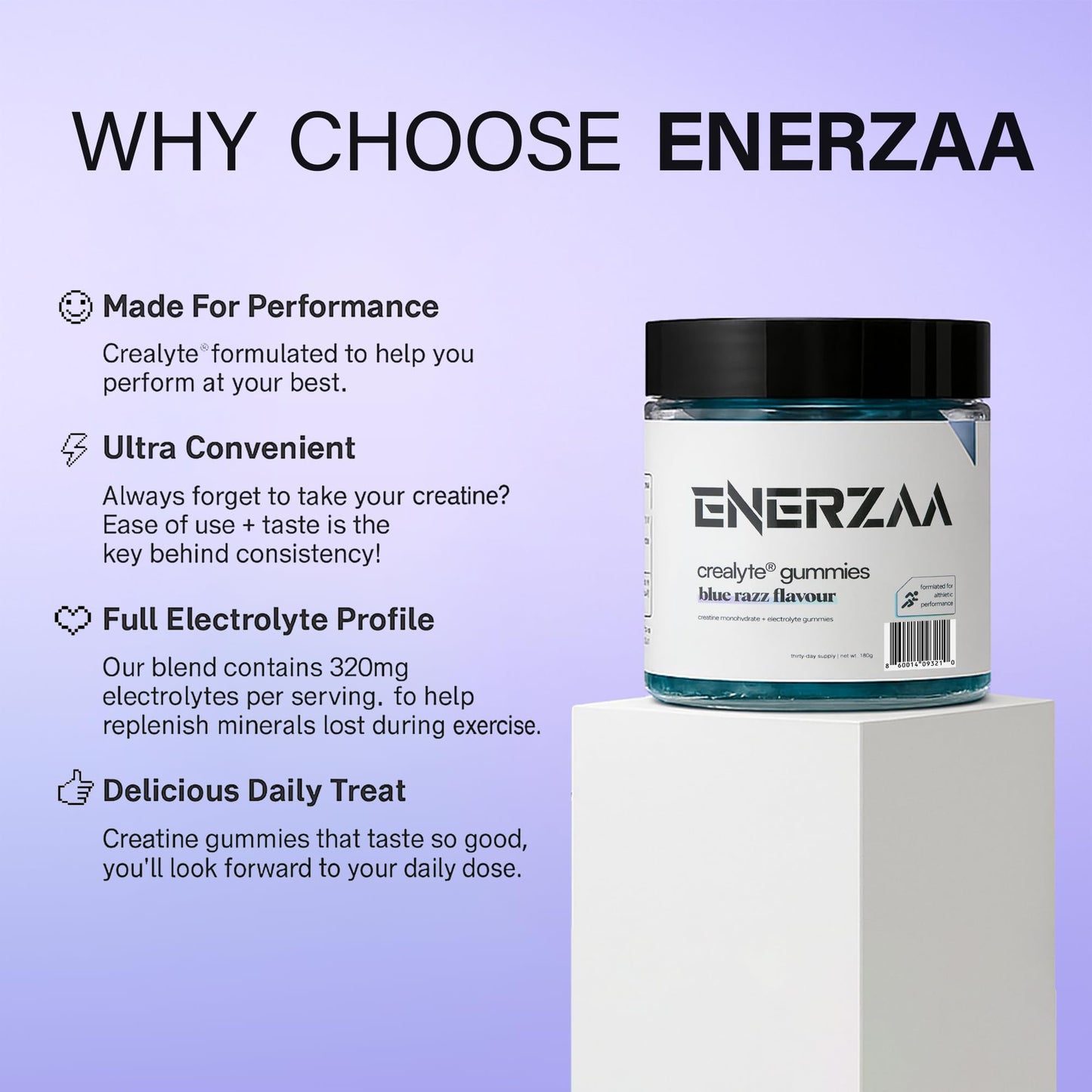 ENERZAA Daily Creatine Complex Gummies 60 Count