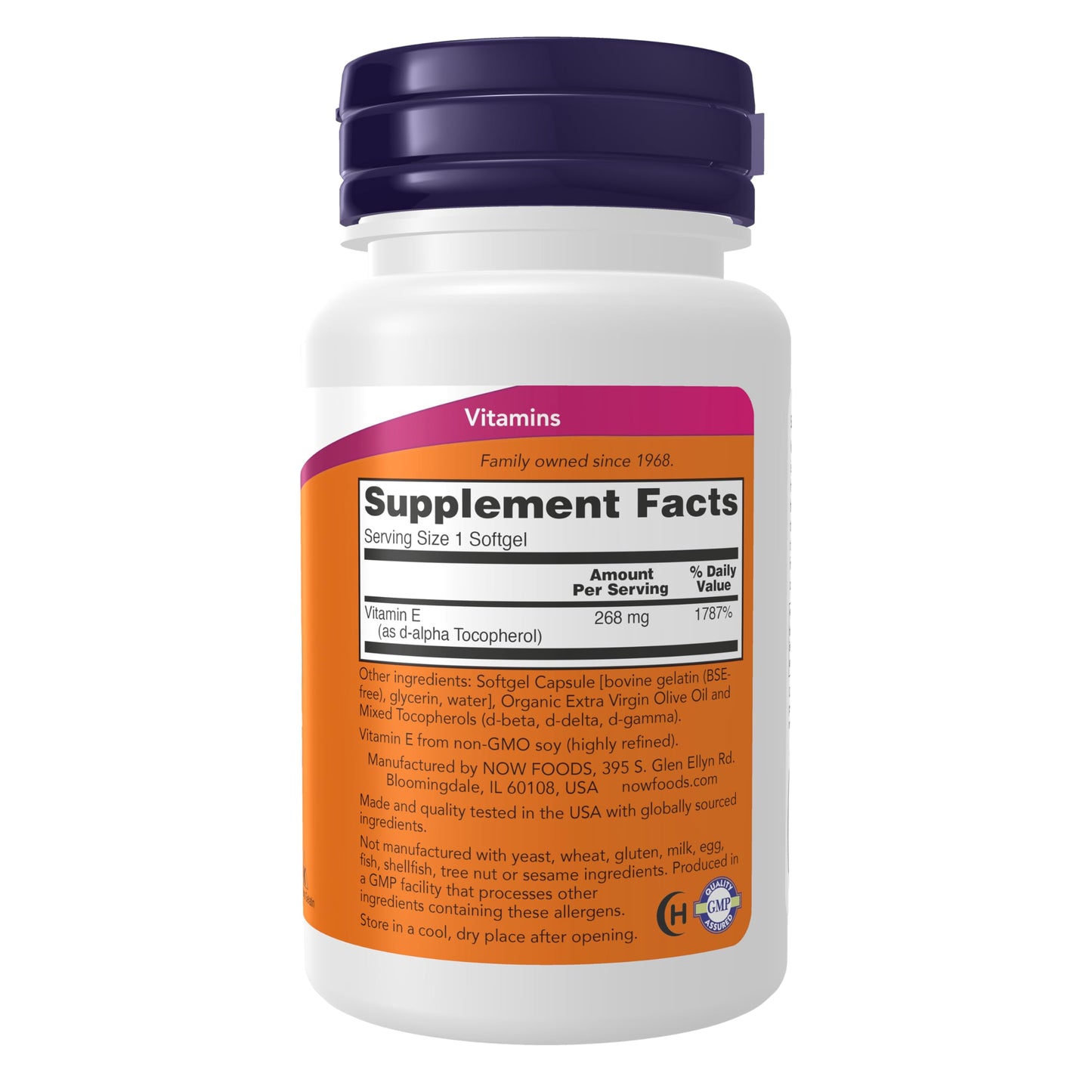 NOW Foods Vitamin E-400 IU Mixed Tocopherols Softgels, 50 Count