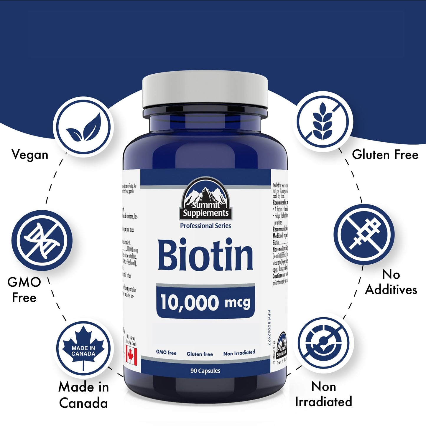 Summit Supplements Biotin 10,000 mcg Capsule, 90 Count