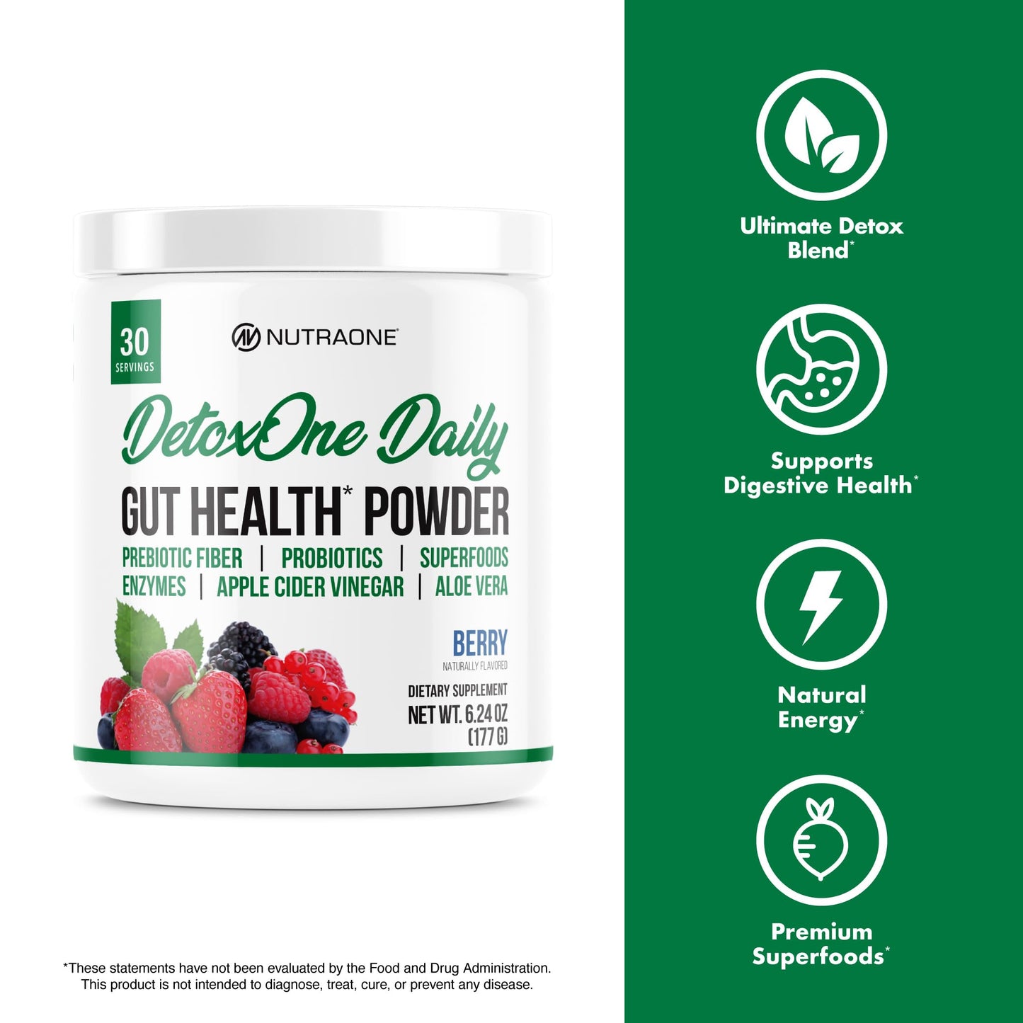 NutraOne DetoxOne Daily Gut Health Powder 6.2435