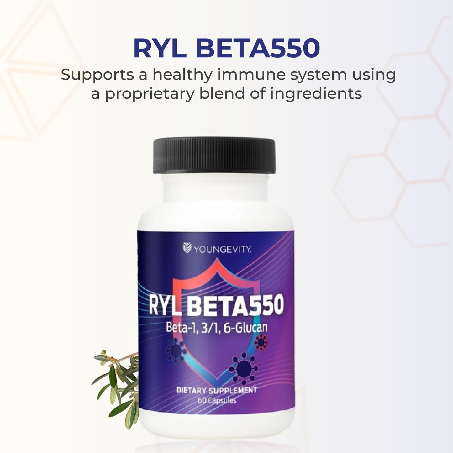 Youngevity RYL Beta550 Beta 1, 3-D Glucan Immune Support, 60 Capsules