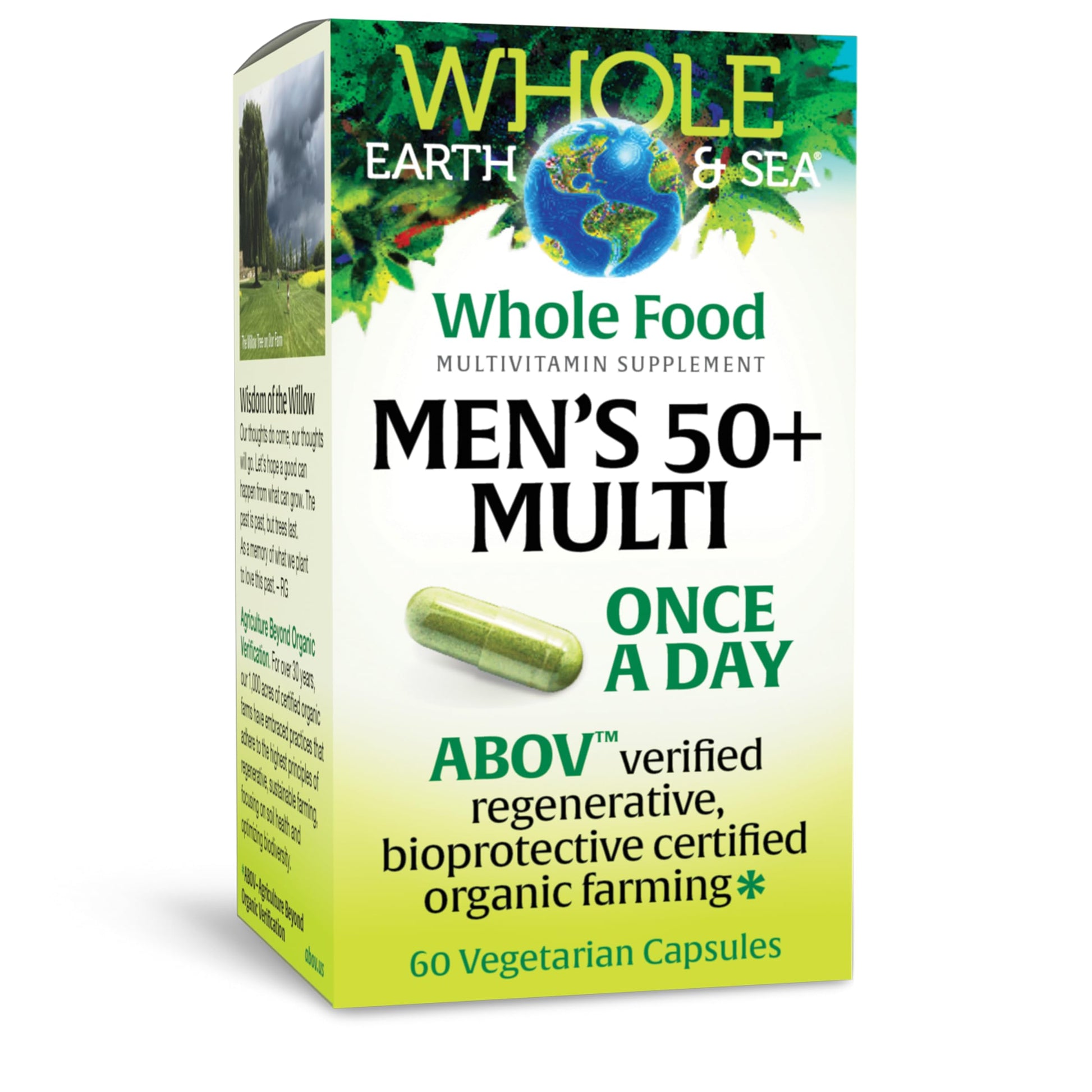 Natural Factors Whole Earth & Sea Men's 50+ Once A Day Multivitamin & Mineral, 60 Capsules