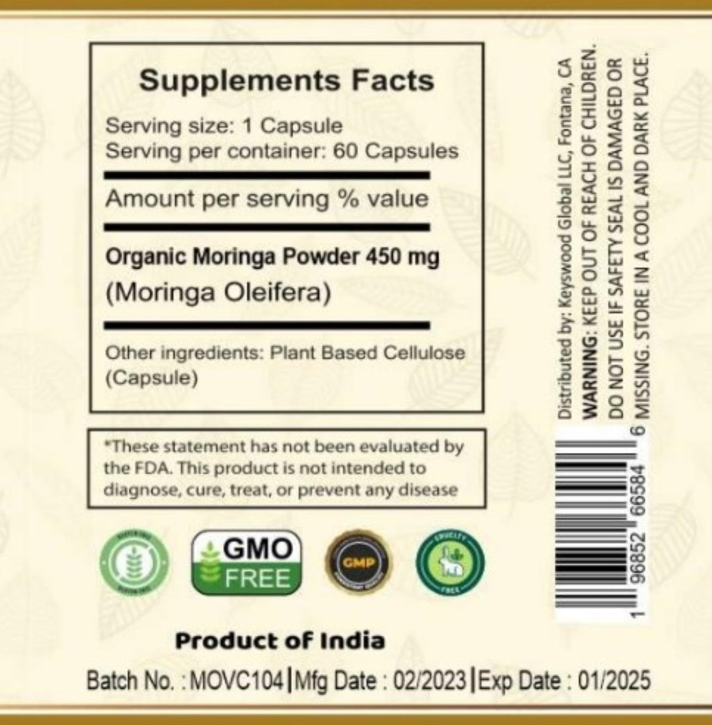 VedaSecrets Moringa Capsules 60 Count