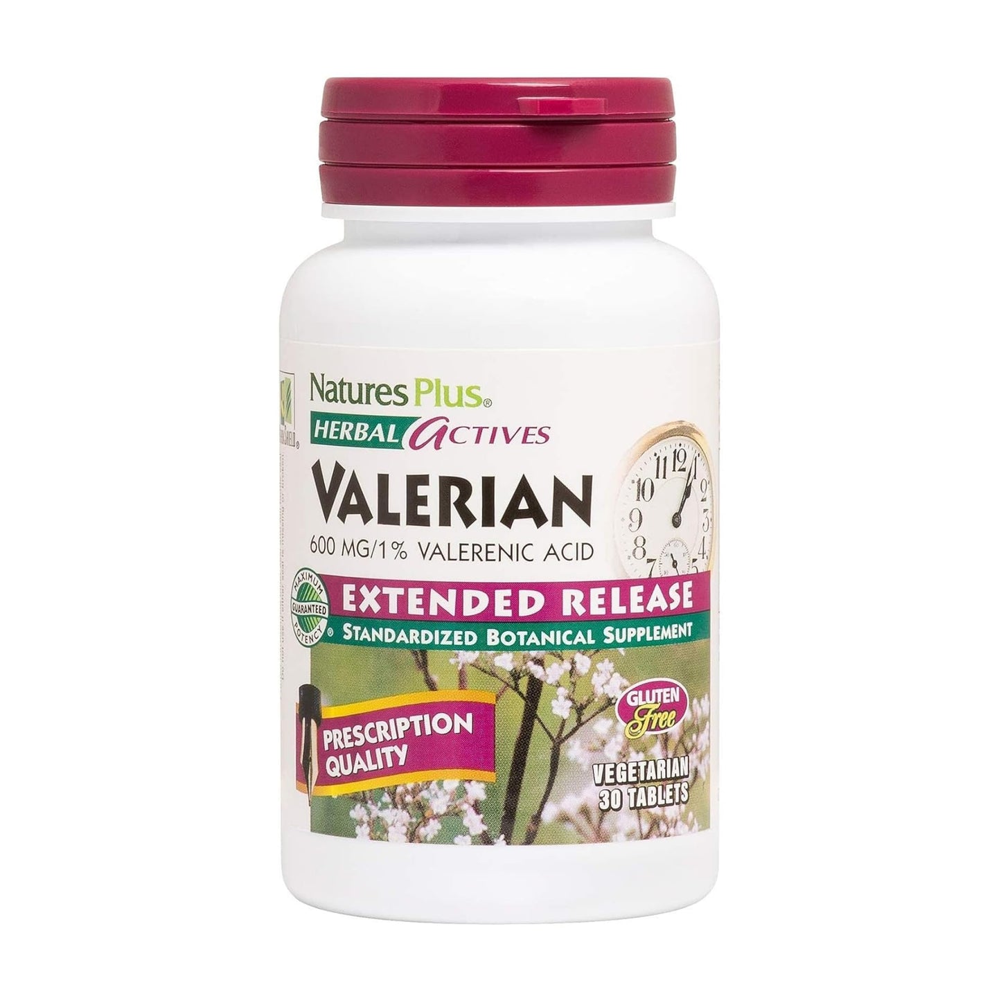 NaturesPlus Herbal Actives Valerian 600mg Extended Release 30 Tablets