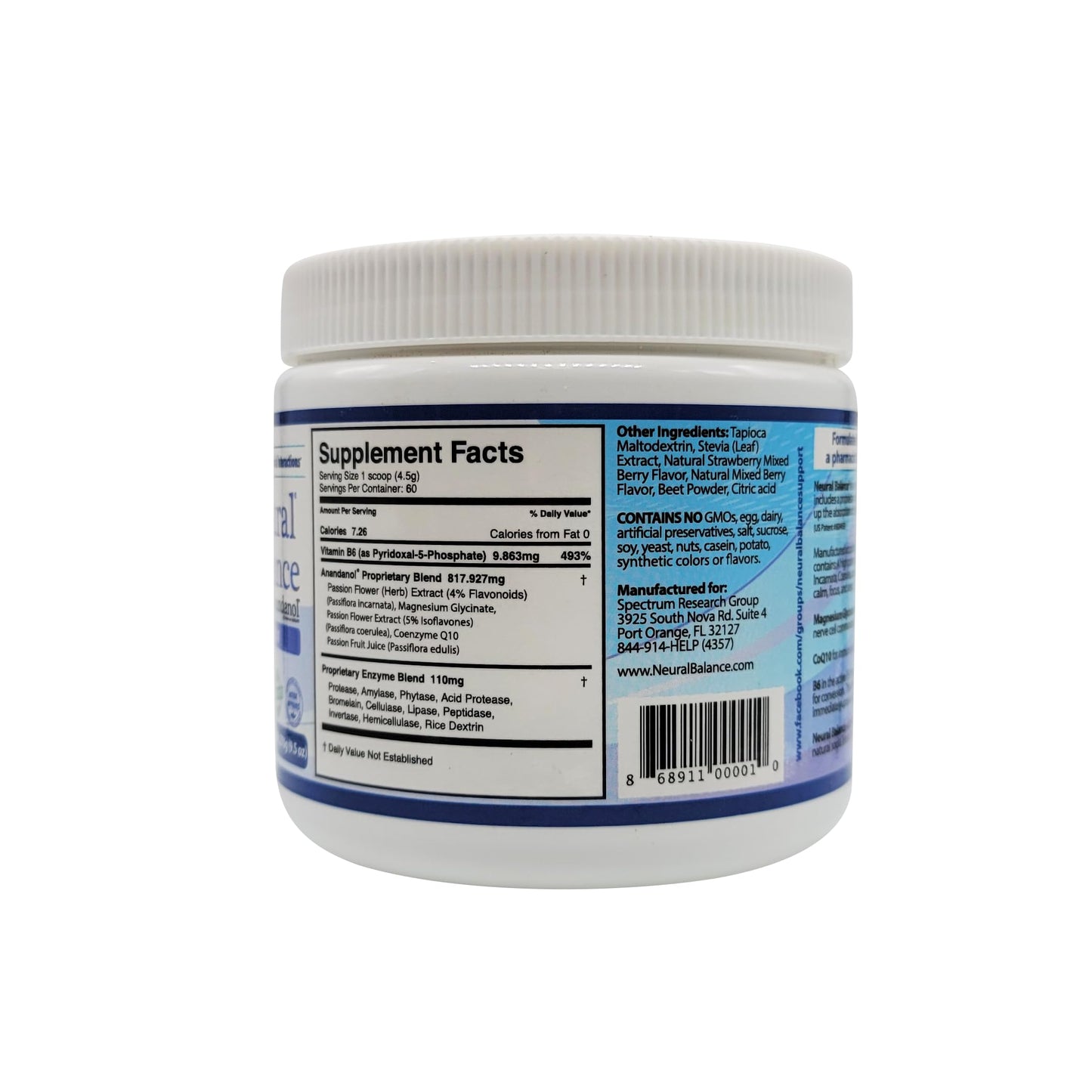 NEURAL BALANCE Anandanol with Proprietary Digestive Enzyme Blend Capsule, 1 Count