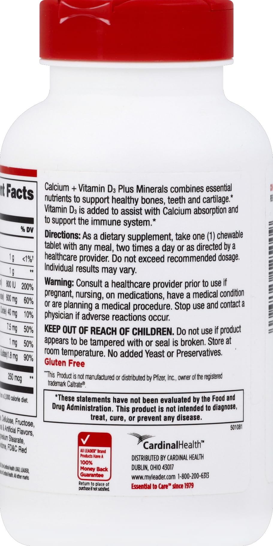 Leader Calcium Vitamin D3 Plus Minerals with Magnesium & Zinc, 240 Tablets