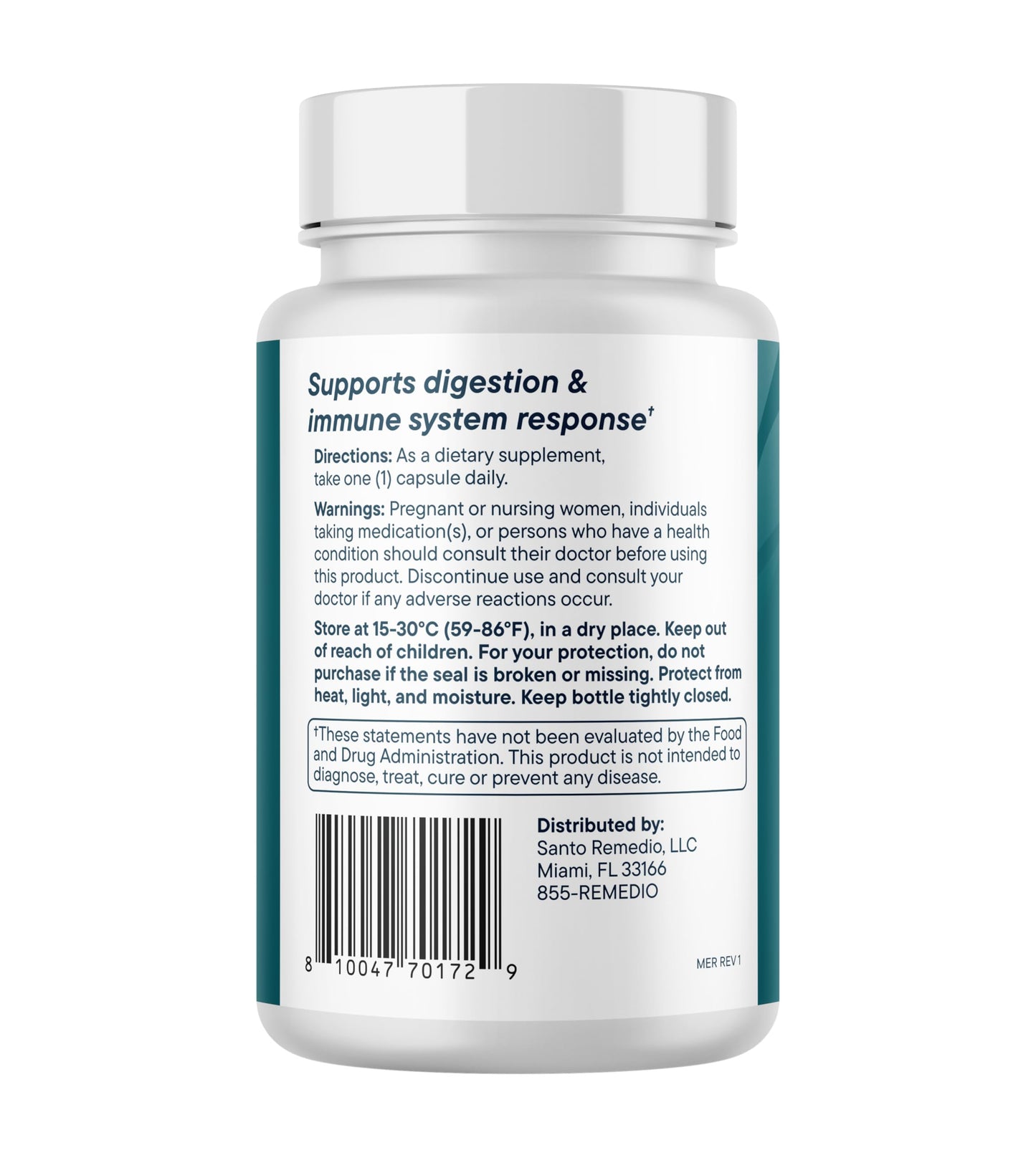 Santo Remedio Probiotic Capsule, 60 Count