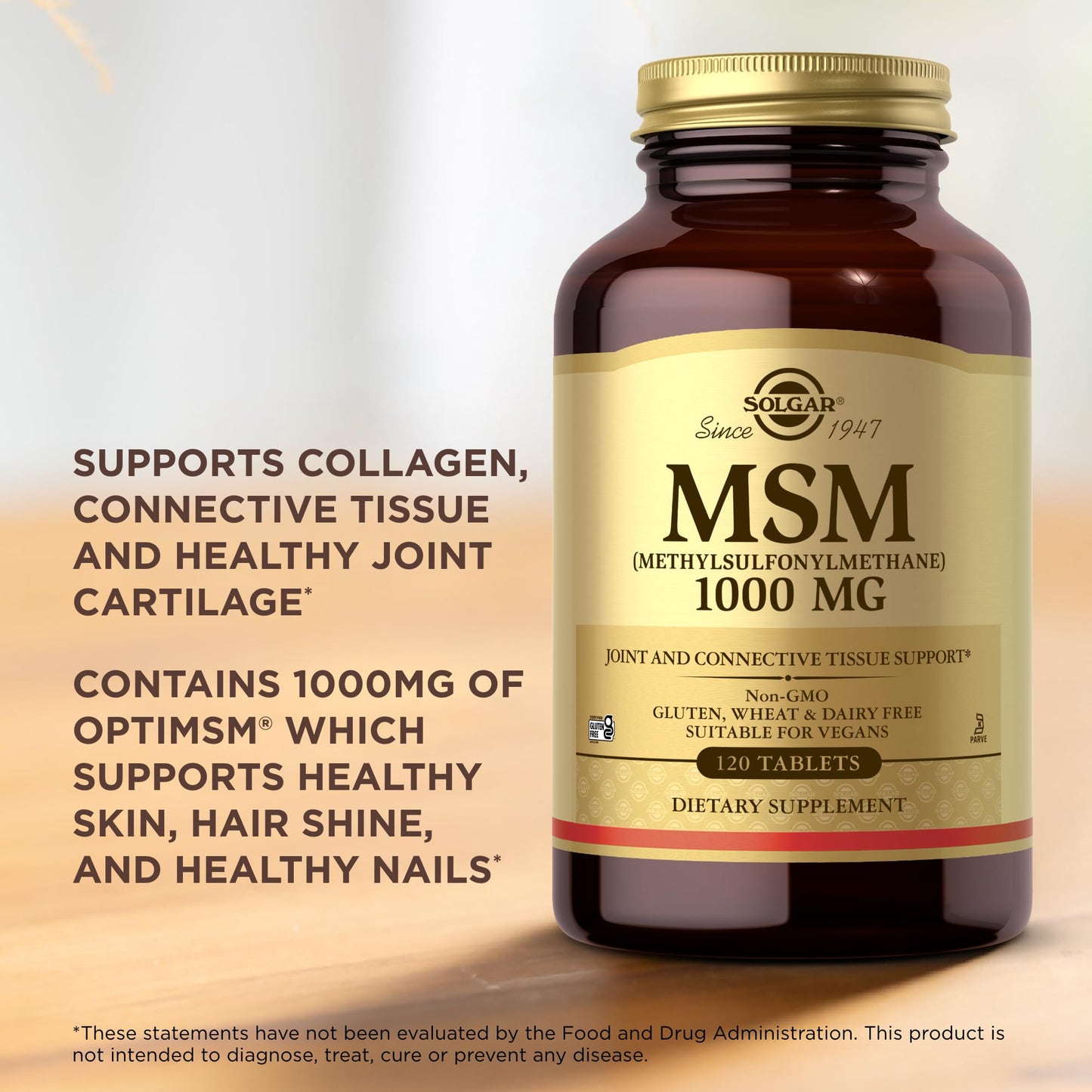 Solgar MSM 1000 mg Tablet, 120 Count