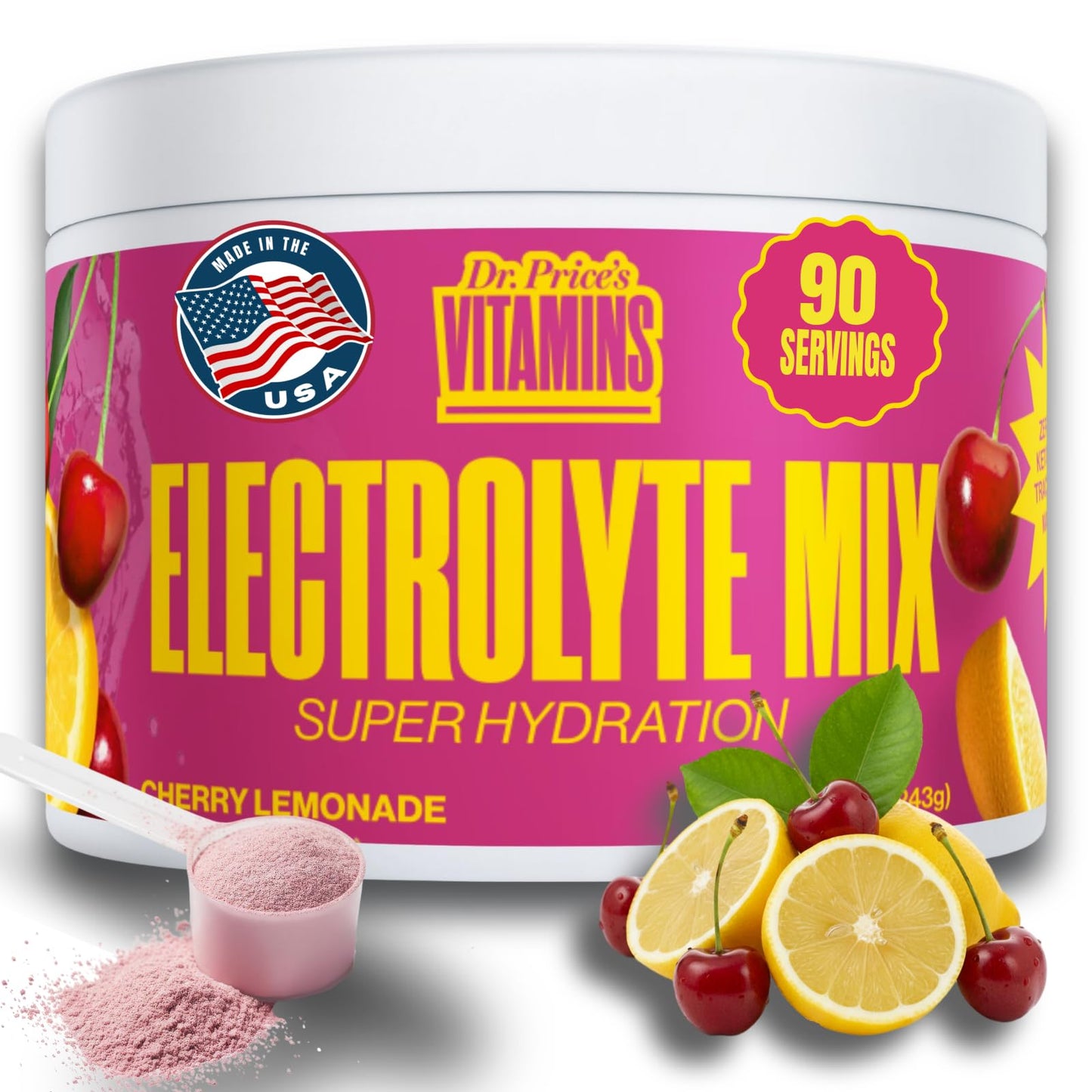 Dr. Price's Vitamins Electrolytes Powder, Cherry Lemonade, 8.5