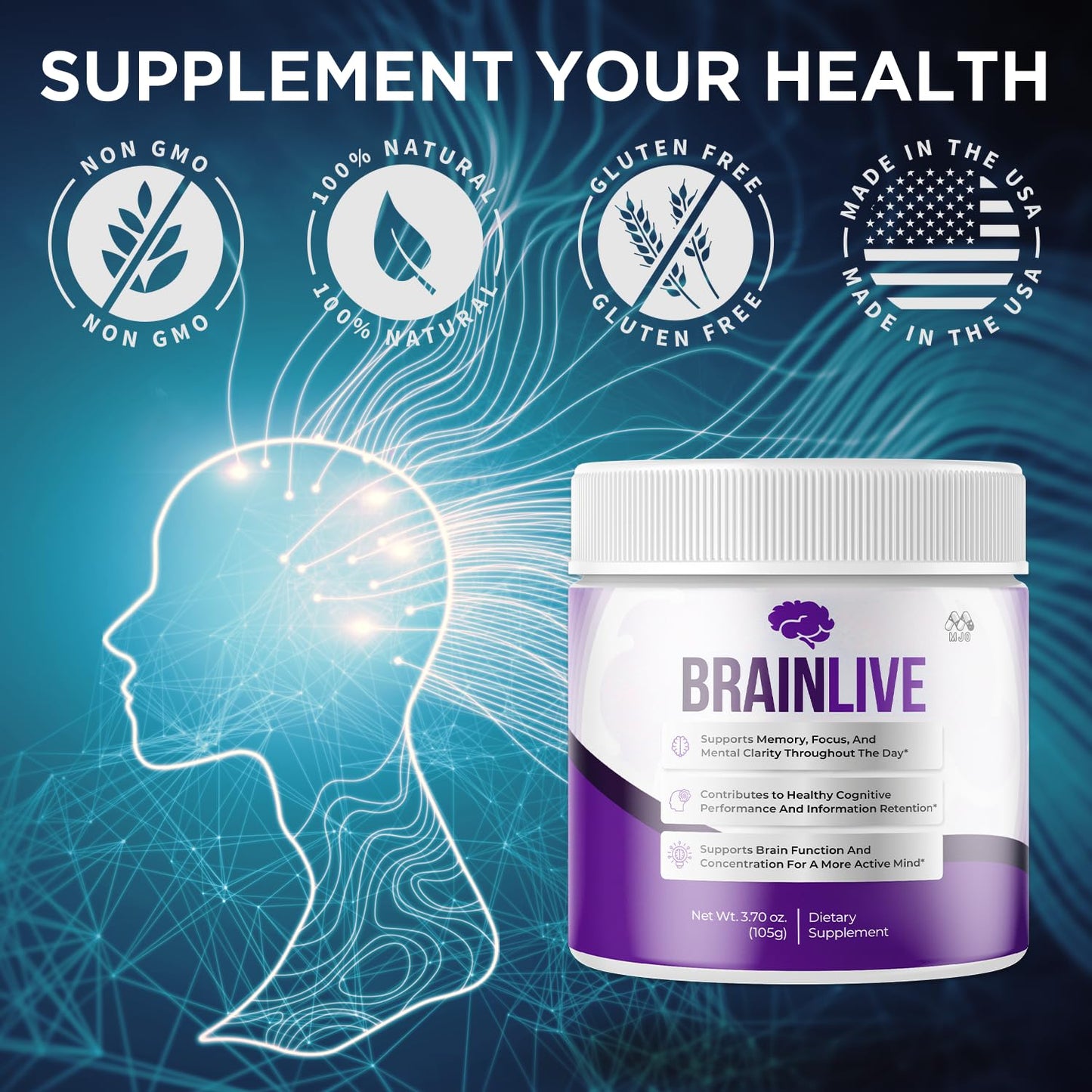 MJO Brainlive Powder 10.5 oz