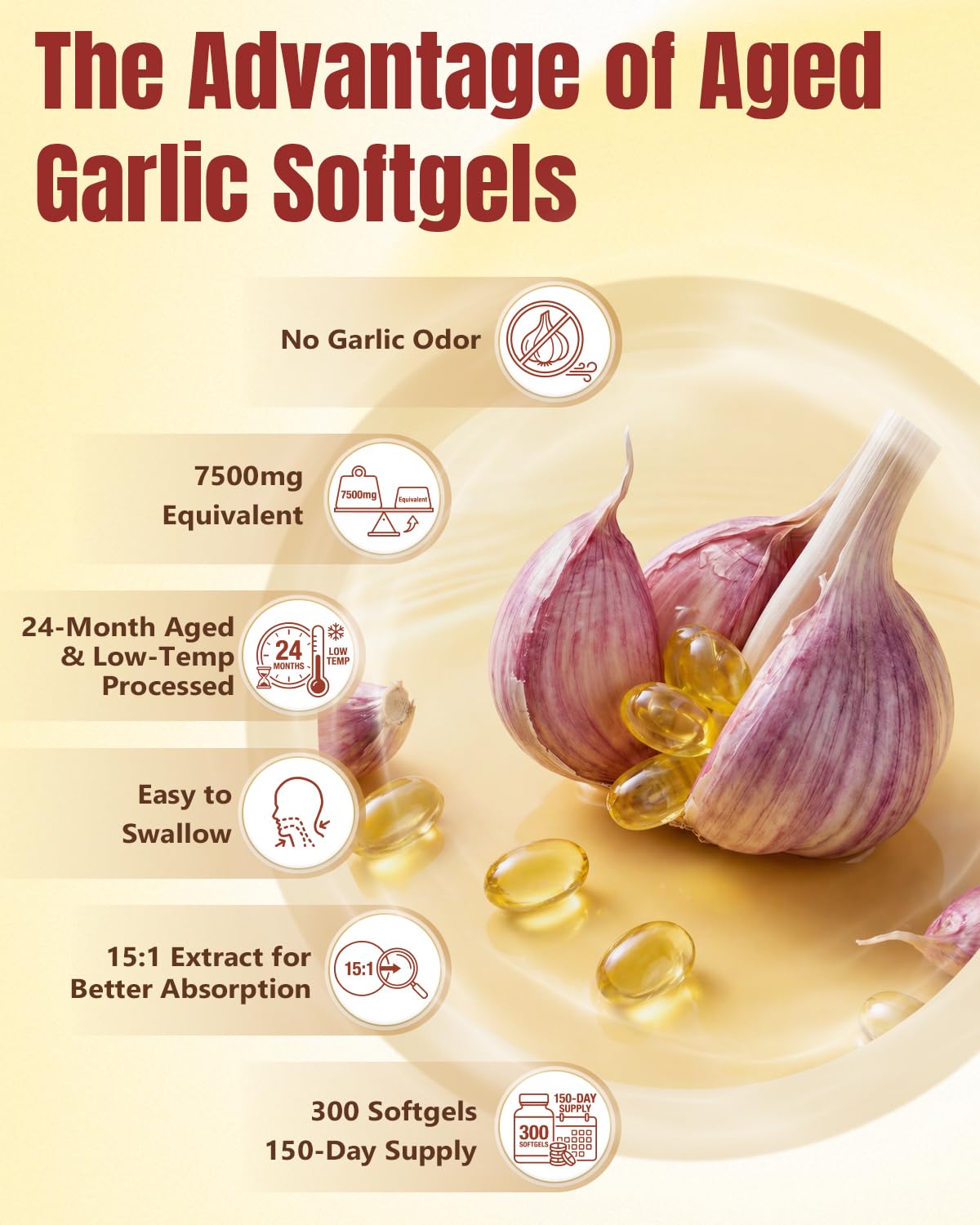 Gomerton Aged Garlic Extract Softgels 300 Count