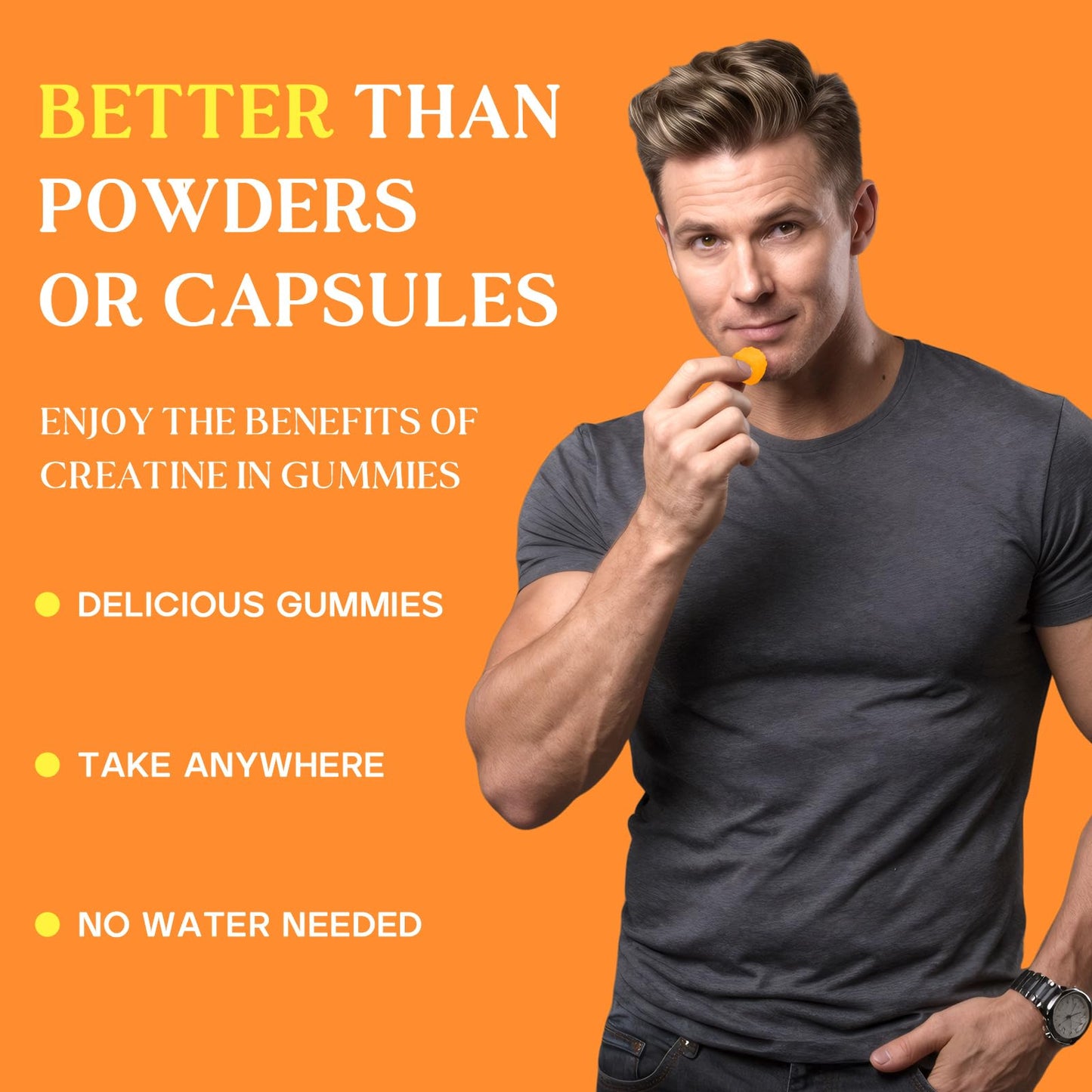 Bruce & Shark Orange Creatine Monohydrate Gummies, 150 Count