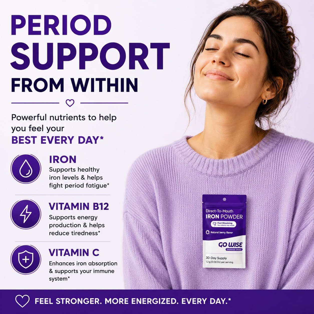Go Wise Gentle Iron Powder with Scoop 1.2 Ounce