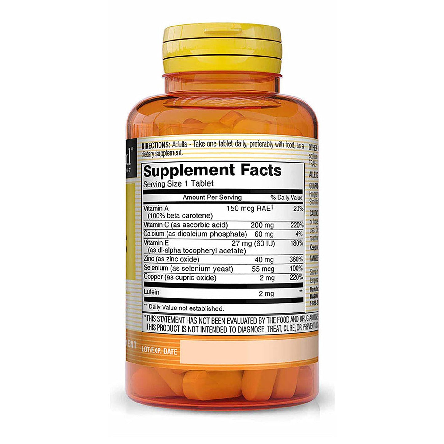 Mason Natural Vision Plus/Lutein Tablets, 60 Count