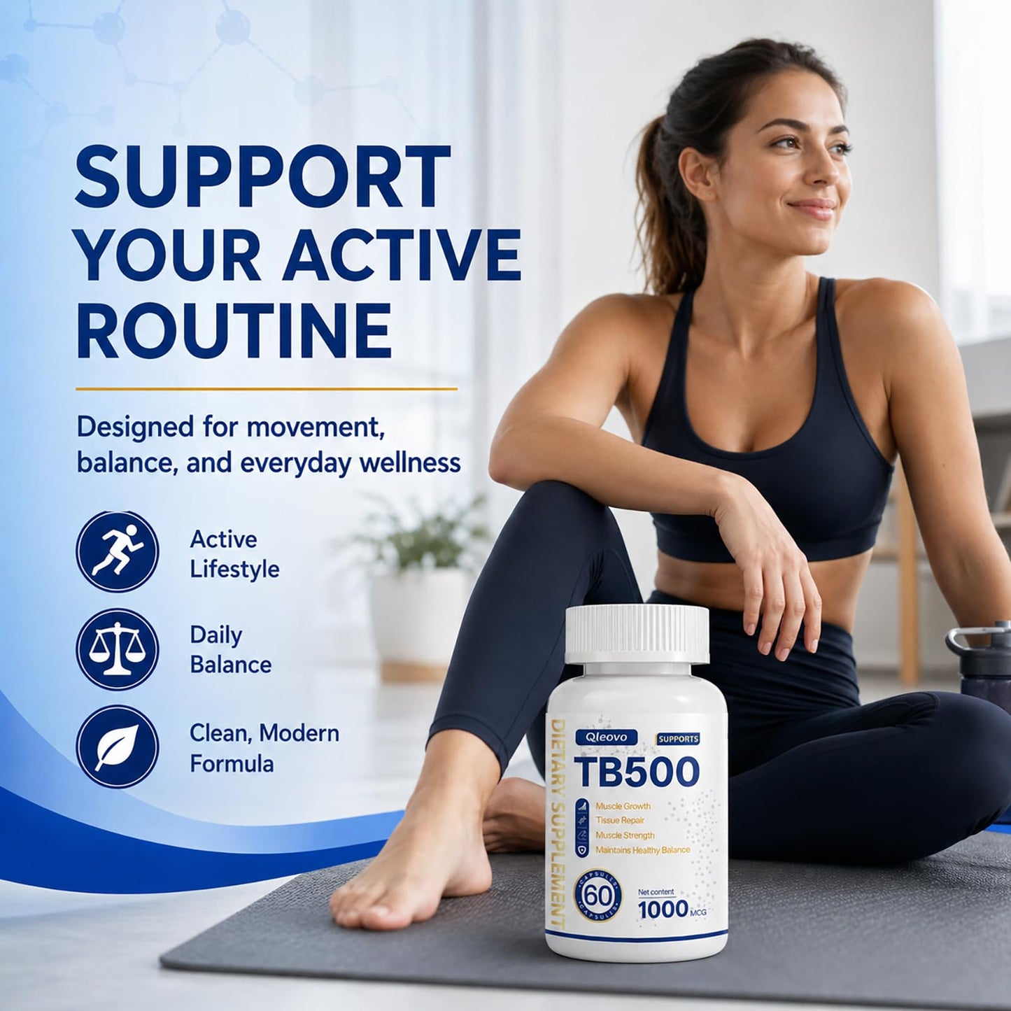 Qleovo TB-500 Peptide Capsules 1000 mcg, 60 Capsules