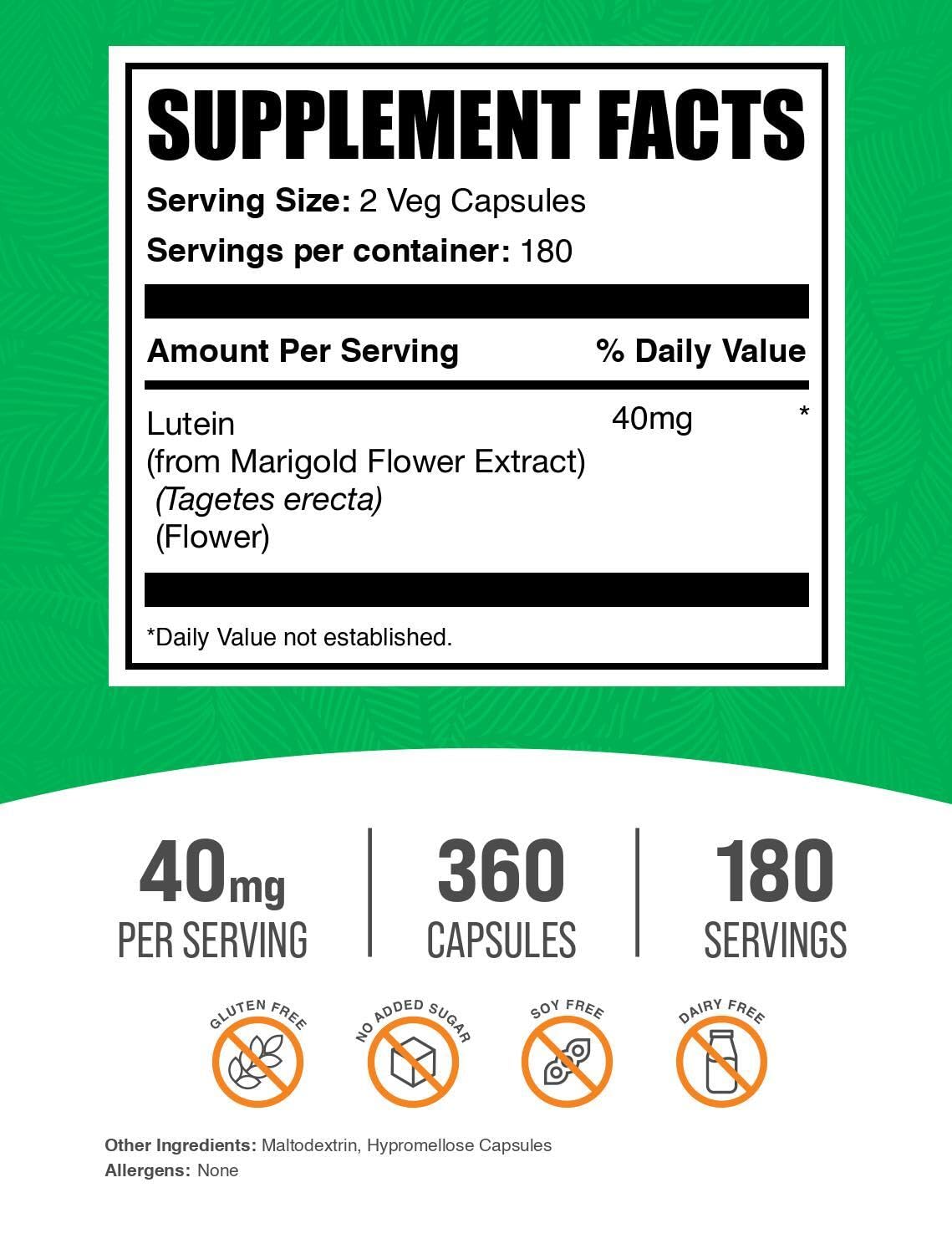 BulkSupplements Lutein Capsule 360 Count