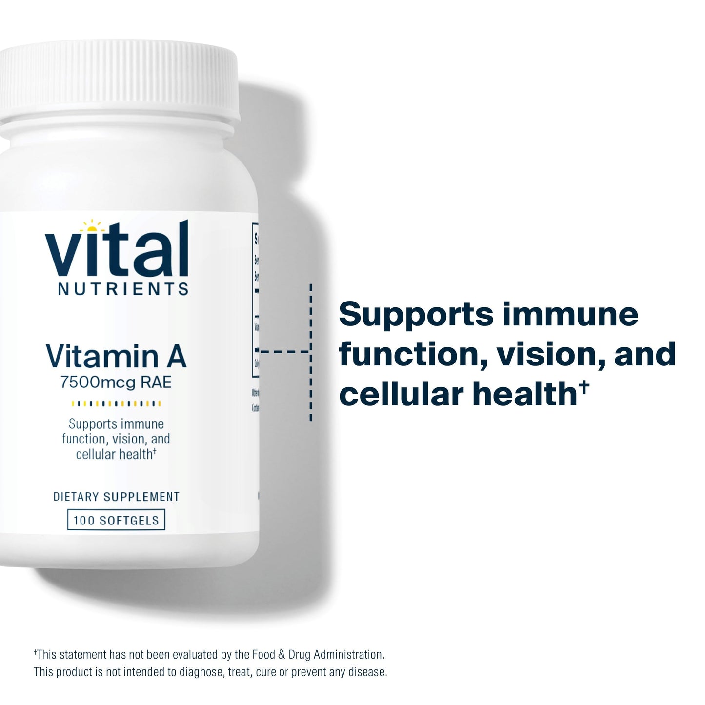 Vital Nutrients Vitamin A 7500mcg RAE Softgels, 200 count