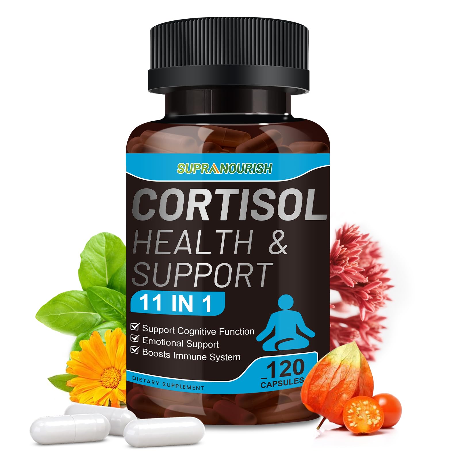 SUPRANOURISH Cortisol Supplements for Women, 120 Capsules