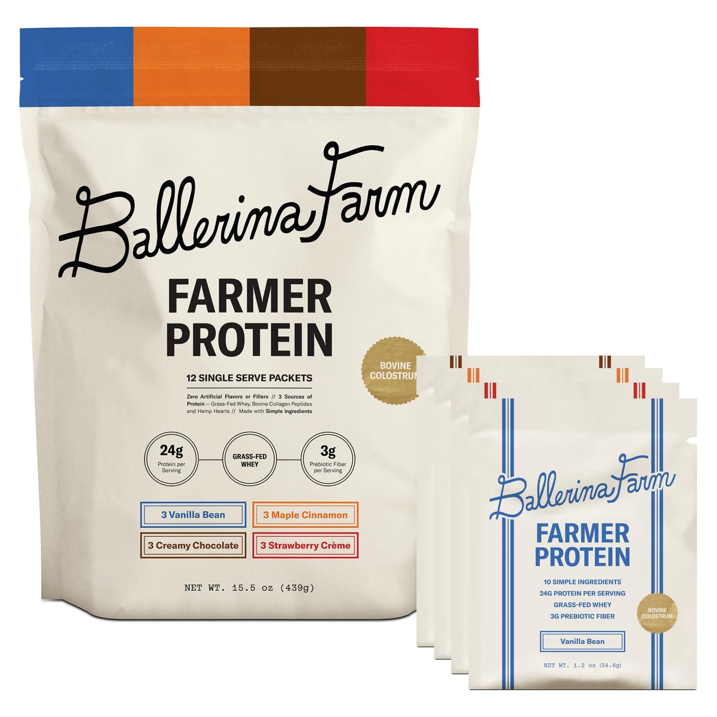 Ballerina Farm Grass Fed Whey Protein Powder, 15.5 oz, 12 Servings