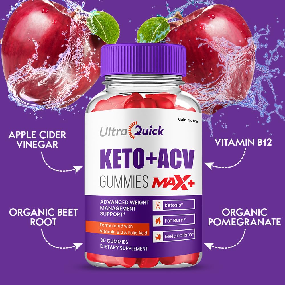 Gold Nutra UltraQuick Max+ ACV Gummies, 2 Pack