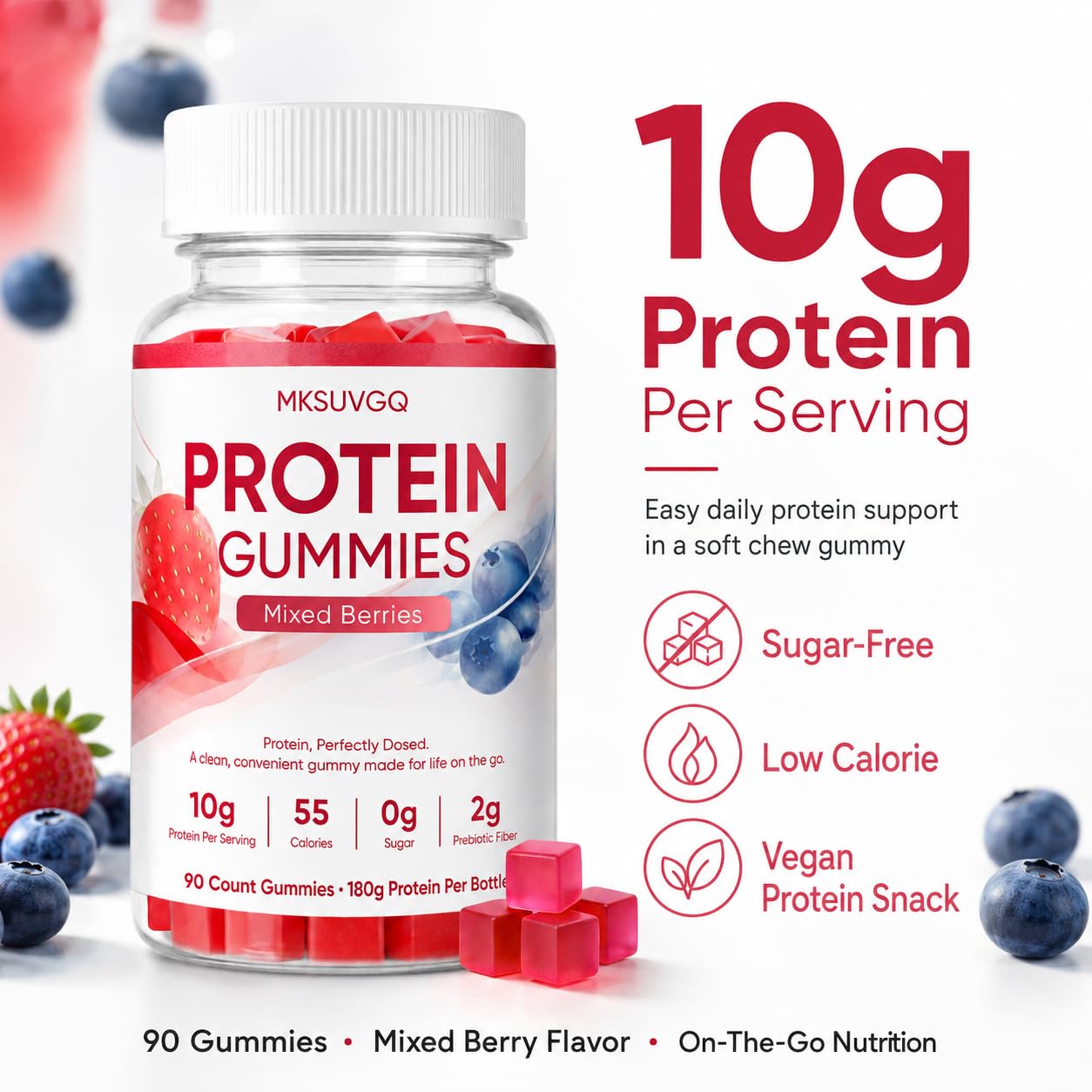 MKSUVGQ Protein Gummies 90 Gummies