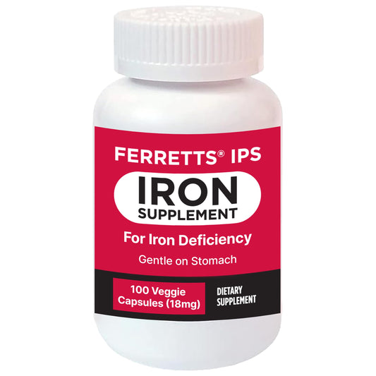 Ferretts IPS Iron Supplement Capsules 18mg for Anemia, 100 Count