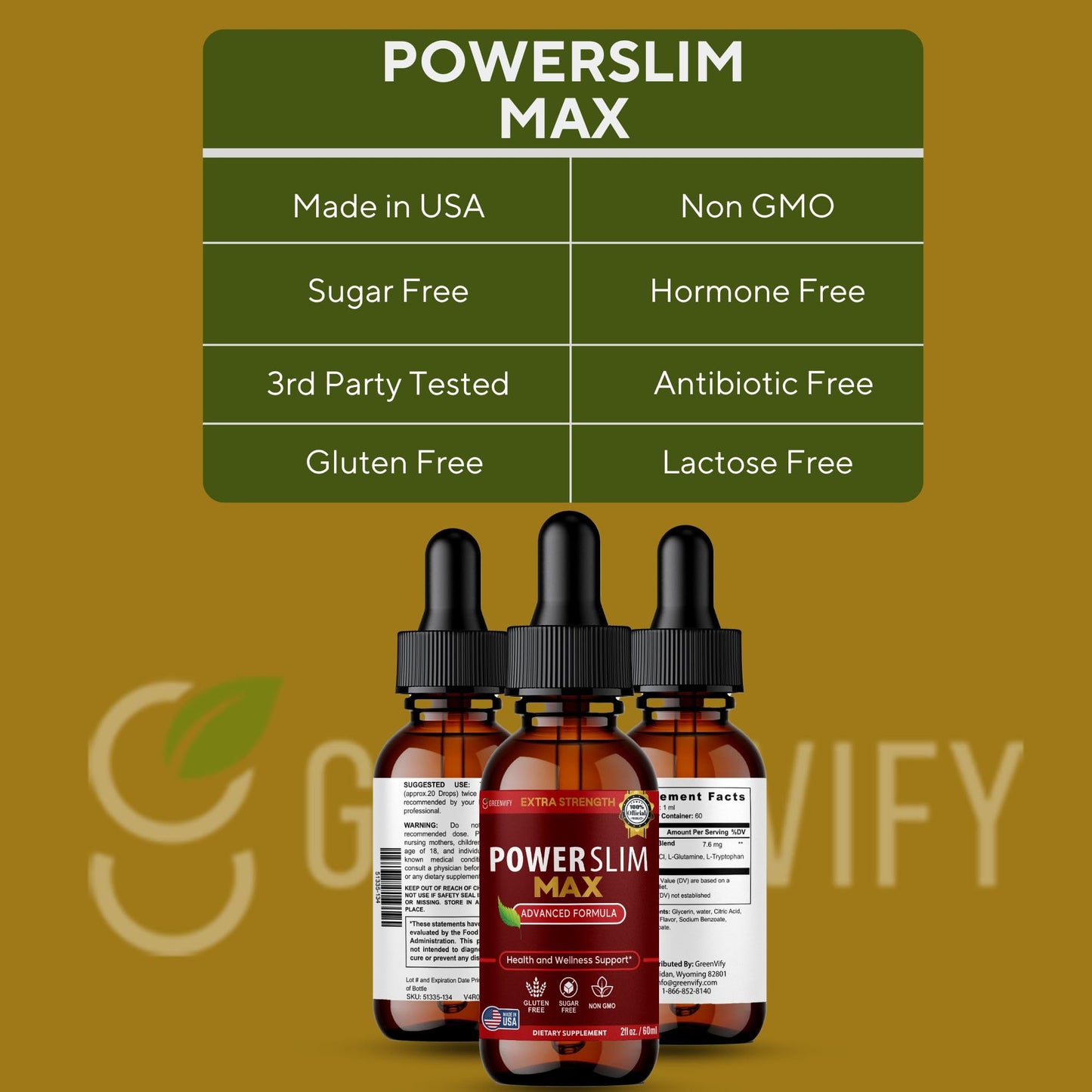 GREENVIFY Power Slim Max Extra Strength Advanced Formula Dietary Supplement 60 Capsules
