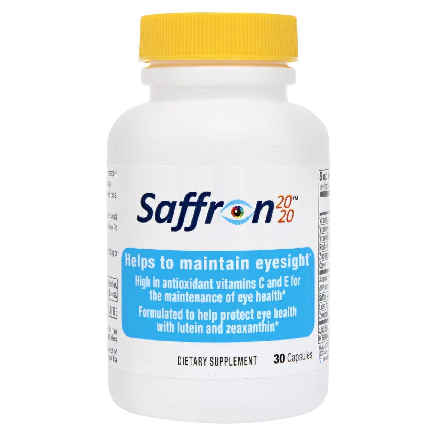 Persavita Saffron 2020 Supplement with Saffron, Resveratrol, Vitamins and Minerals, Zeaxanthin and Lutein Capsules, 30 Capsules