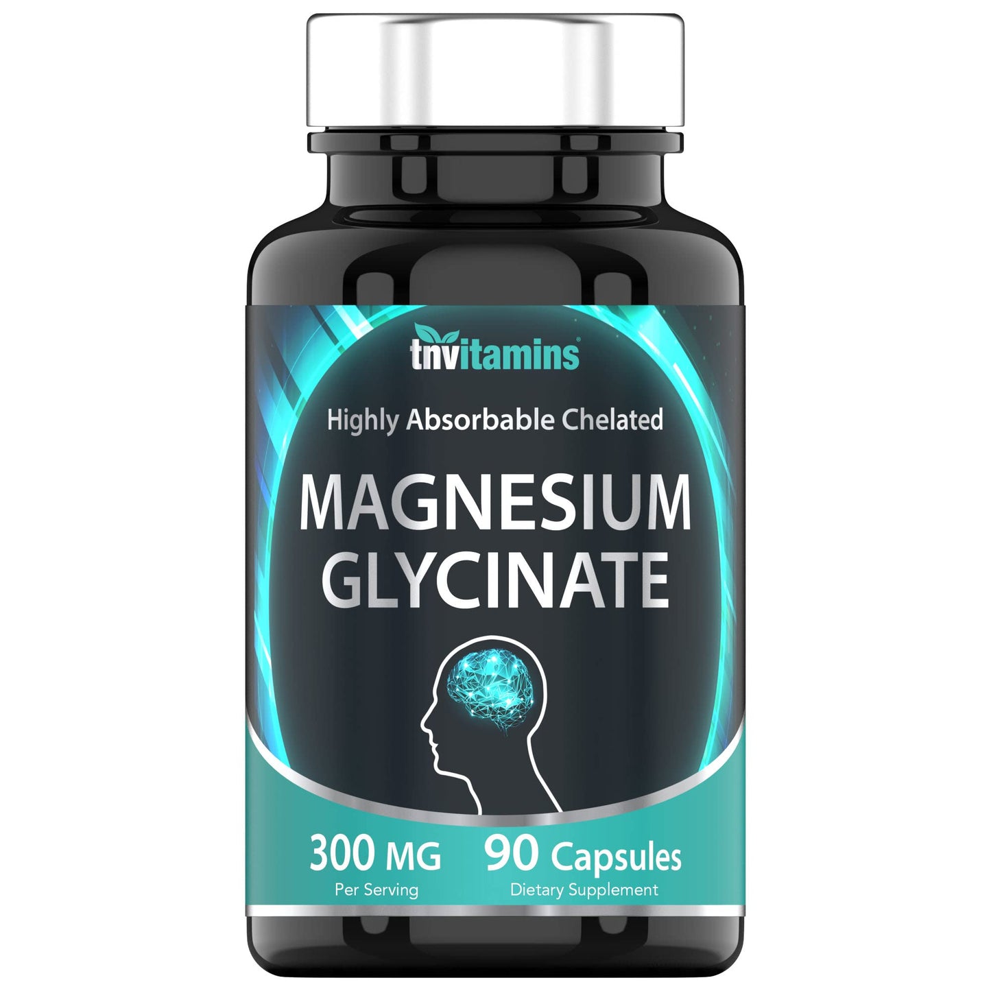 tnvitamins Magnesium Glycinate 300mg Capsules, 90 Count