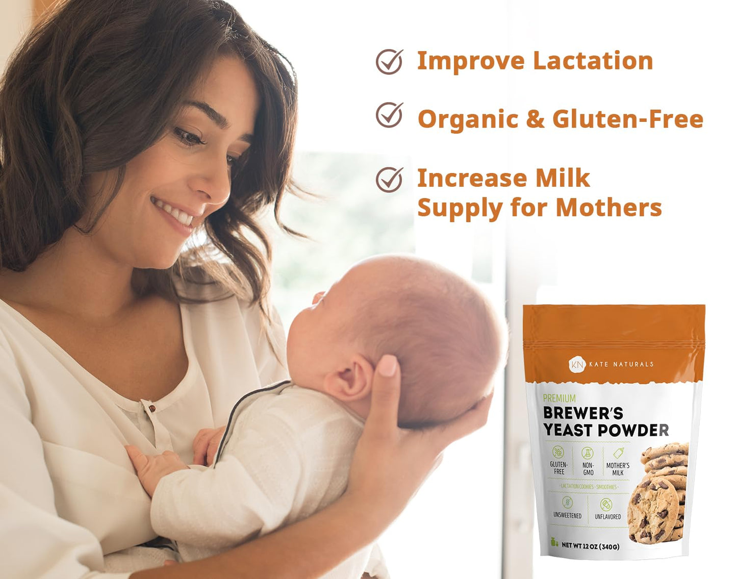 Kate Naturals Sunflower Lecithin Powder & Brewer's Yeast Bundle, 16 oz