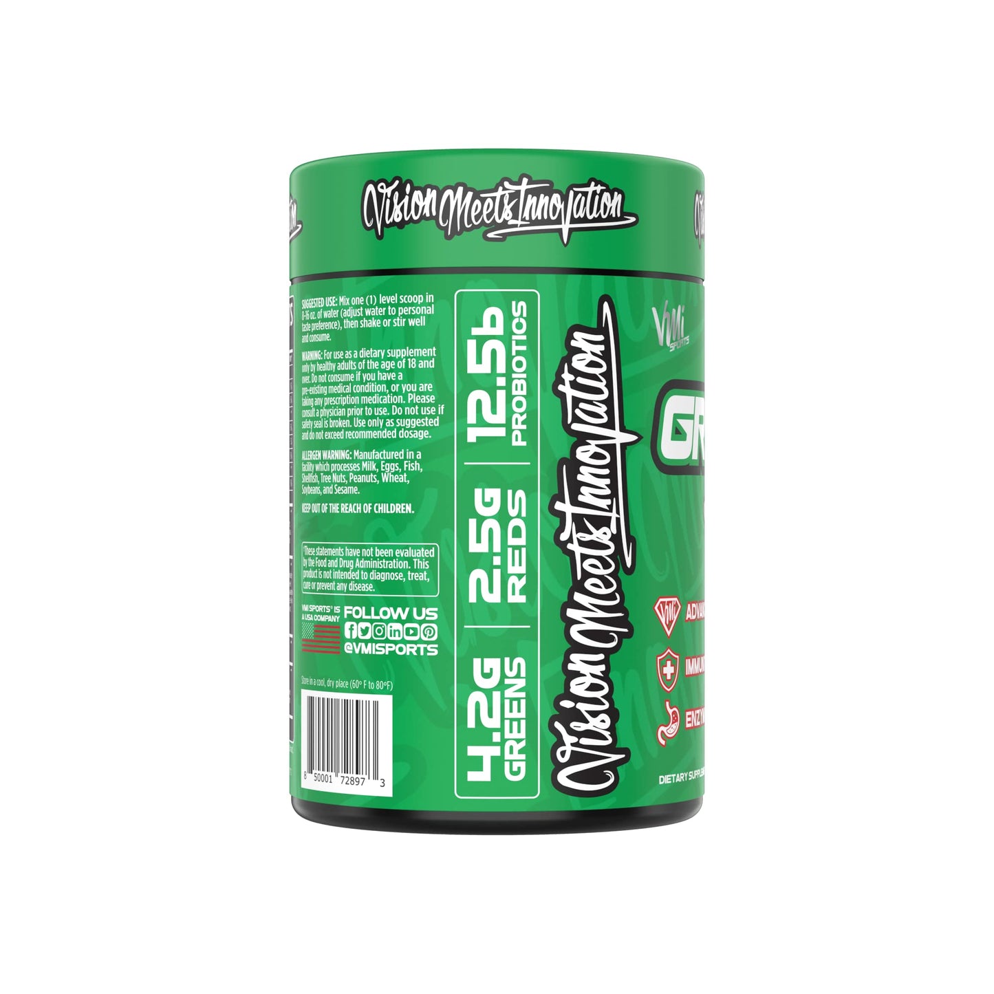 VMI Sports Greens + Reds Advanced Superfood Immunity and Gut Health Powder 30 Servings