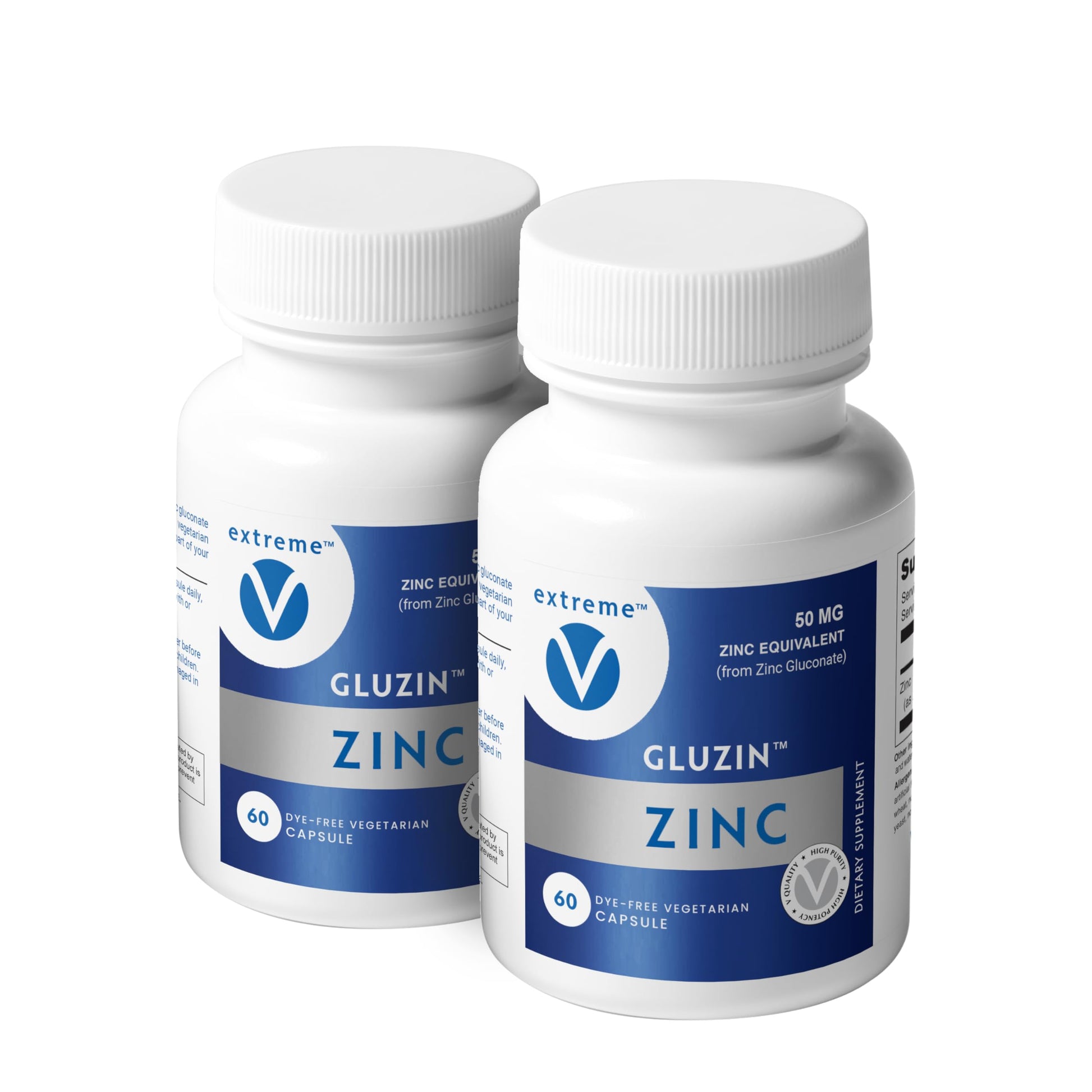 extreme V Zinc MG50 Zinc Gluconate 50mg Capsules, 120 Capsules, Pack of 2