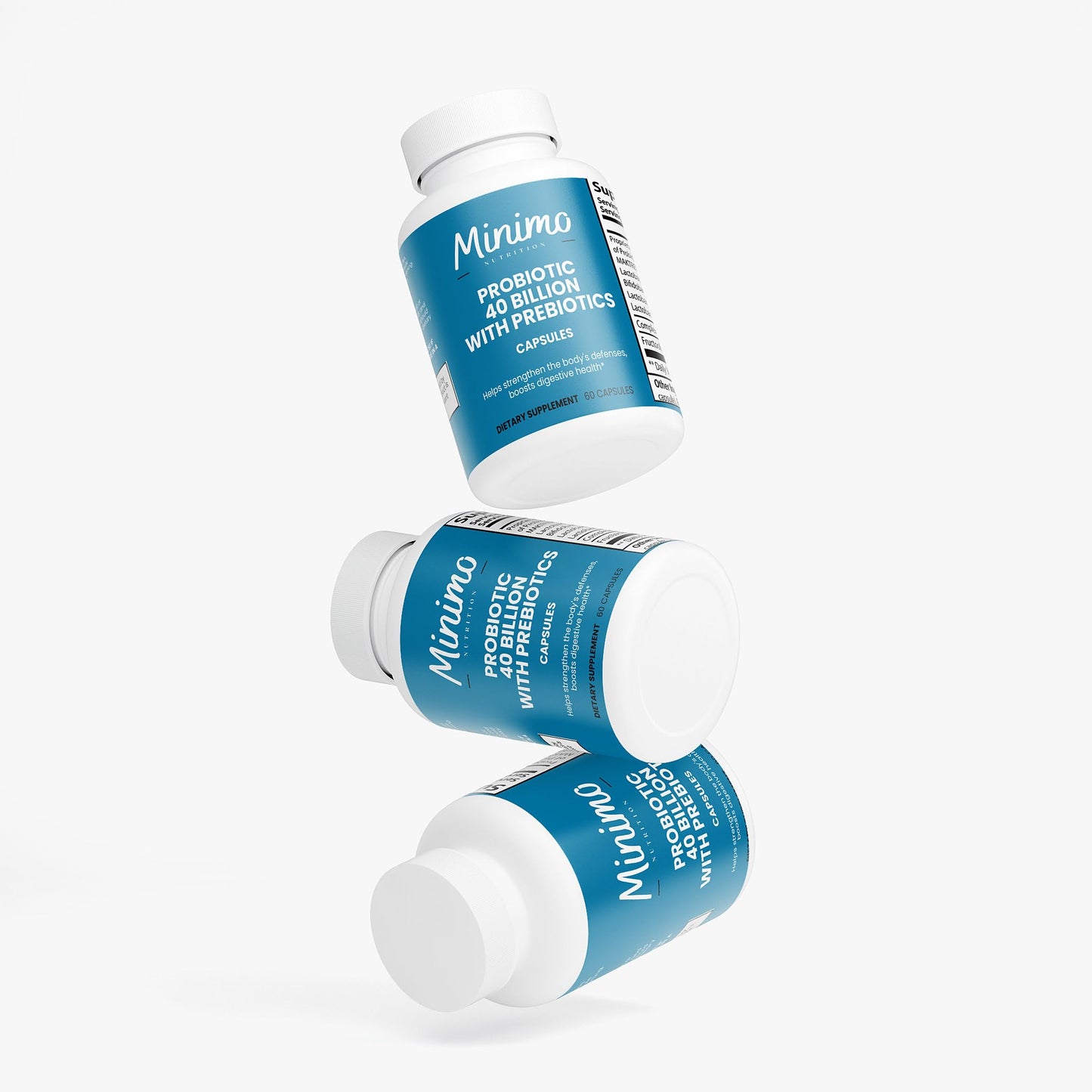 Minimo Nutrition Probiotic 40 Billion with Prebiotics Capsule, 60 Count