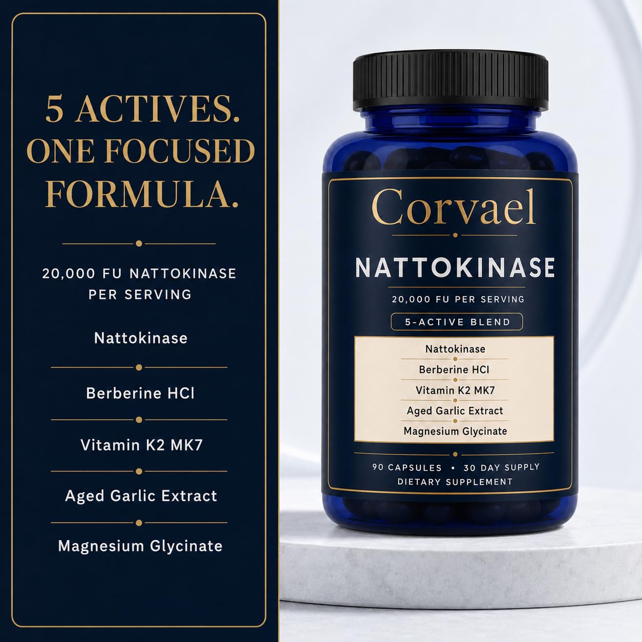 Corvael Nattokinase 20000 FU Capsule, 60 Count