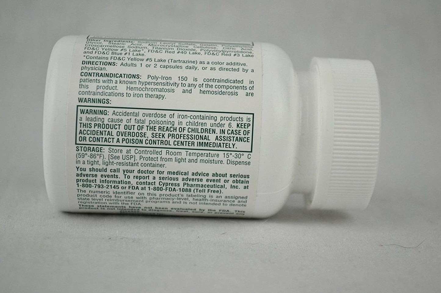 Cypress Pharmaceutical Poly-Iron 150 mg Capsule, 200 Capsules