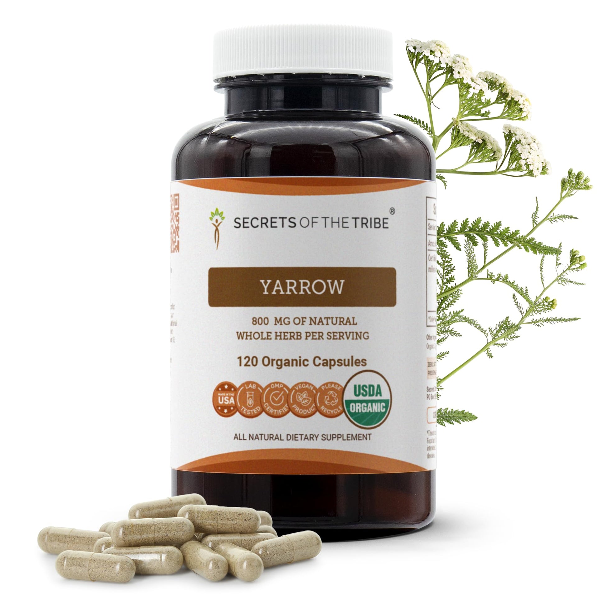 Secrets of the Tribe Yarrow Capsules 120 Count