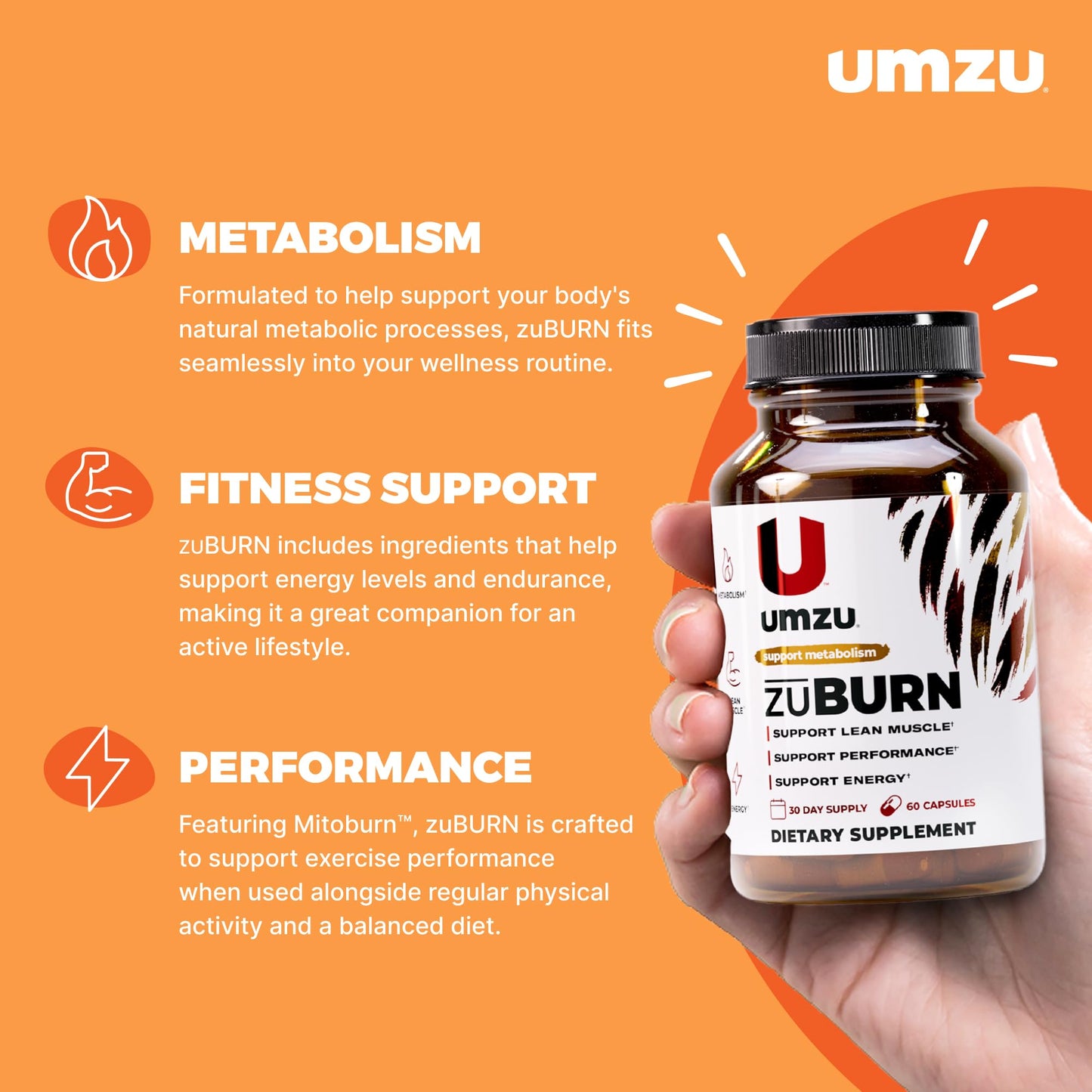 UMZU ZuBurn Energy Support Capsule, 60 Count