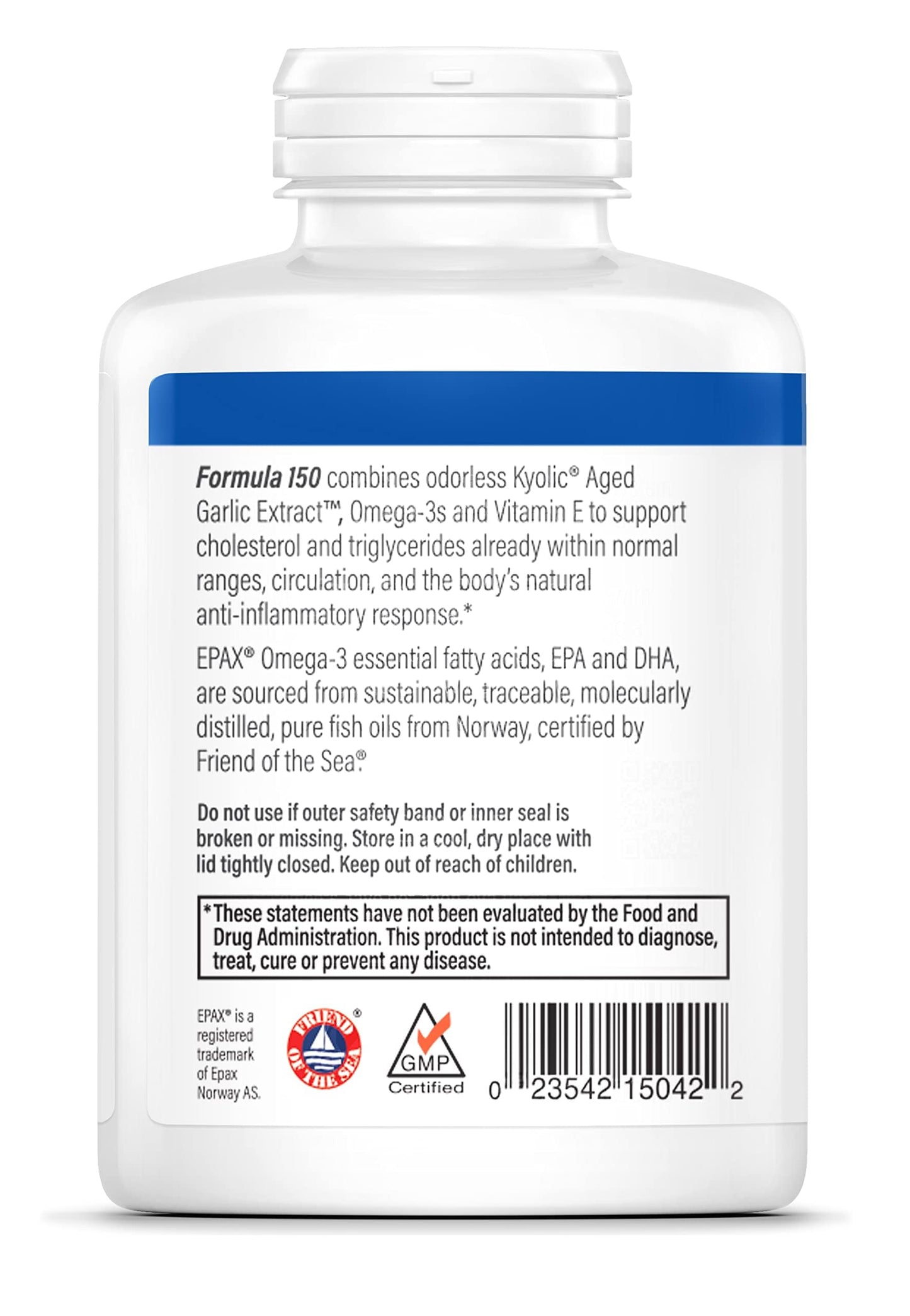 Kyolic Aged Garlic Extract Formula 150, Cholesterol & Circulation Health*, 180 Softgels